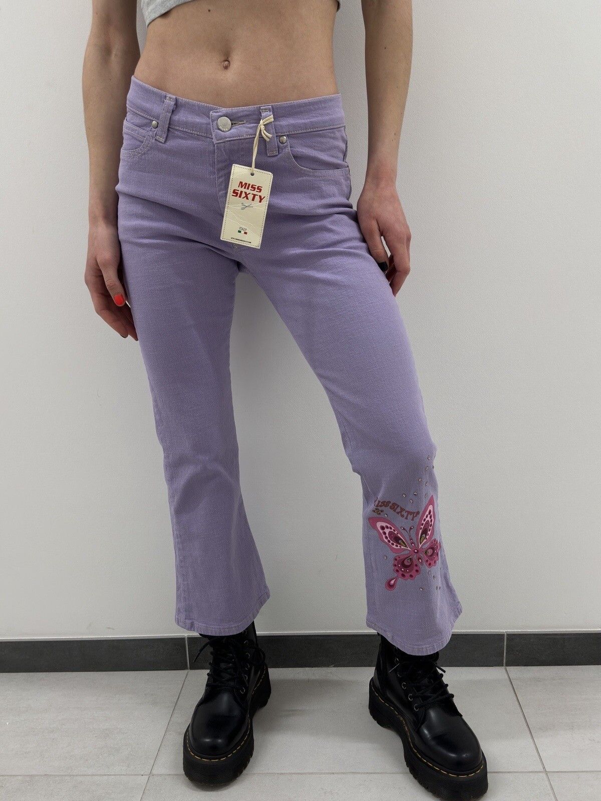 Miss Sixty Miss Sixty Shola Jeans Butterfly Y2K 2000's Cropped Capri Size 27" / US 4 / IT 40 - 11 Thumbnail