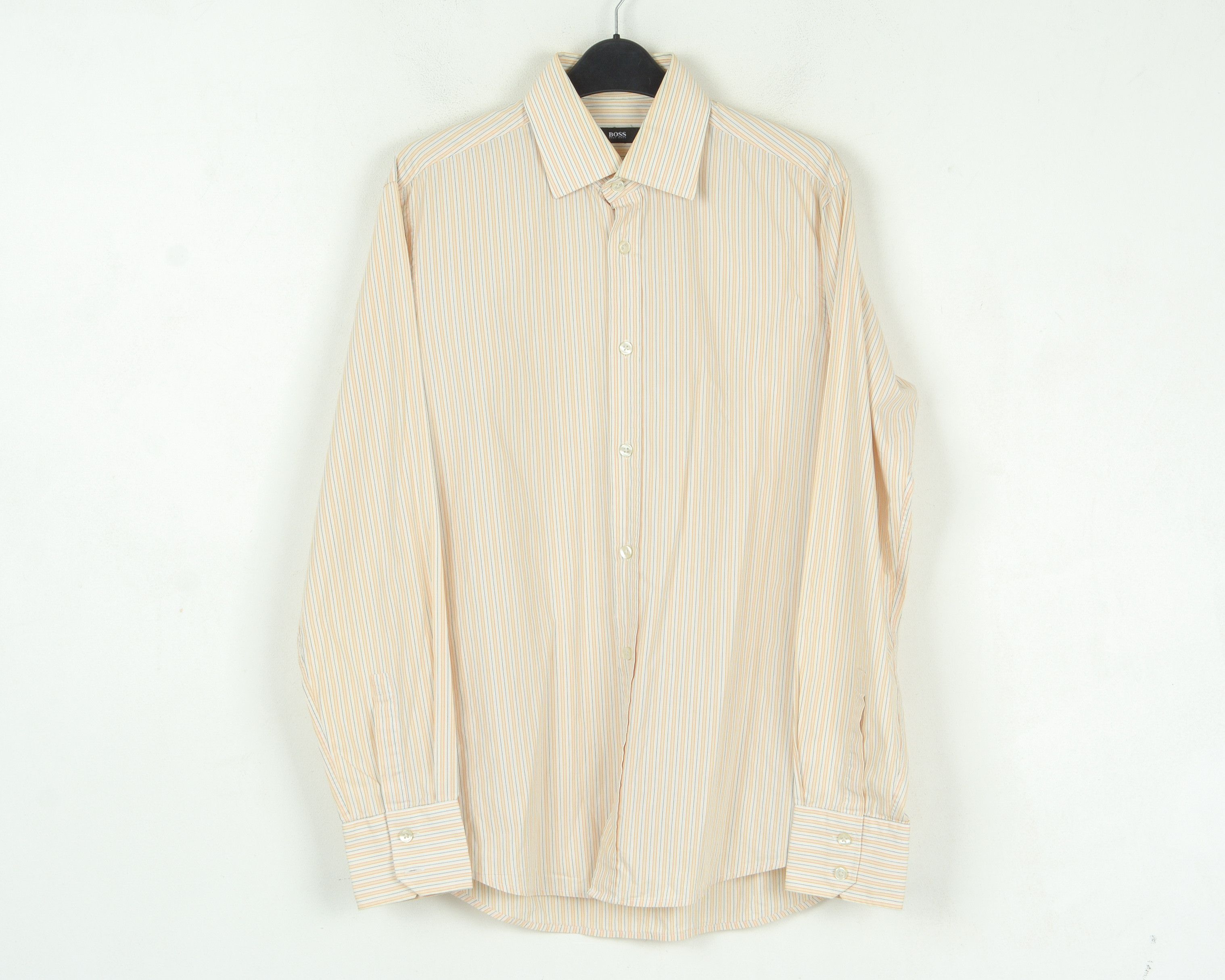 Hugo Boss 15 1/2 Size 39 Formal Shirt Long Sleeve Pinstriped Striped Size 38R - 1 Thumbnail