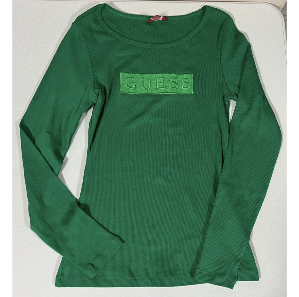 Guess Guess Green Long Sleeve Crewneck T-Shirt Top Tee Size S 💚✨ Size S / US 4 / IT 40 - 2 Thumbnail