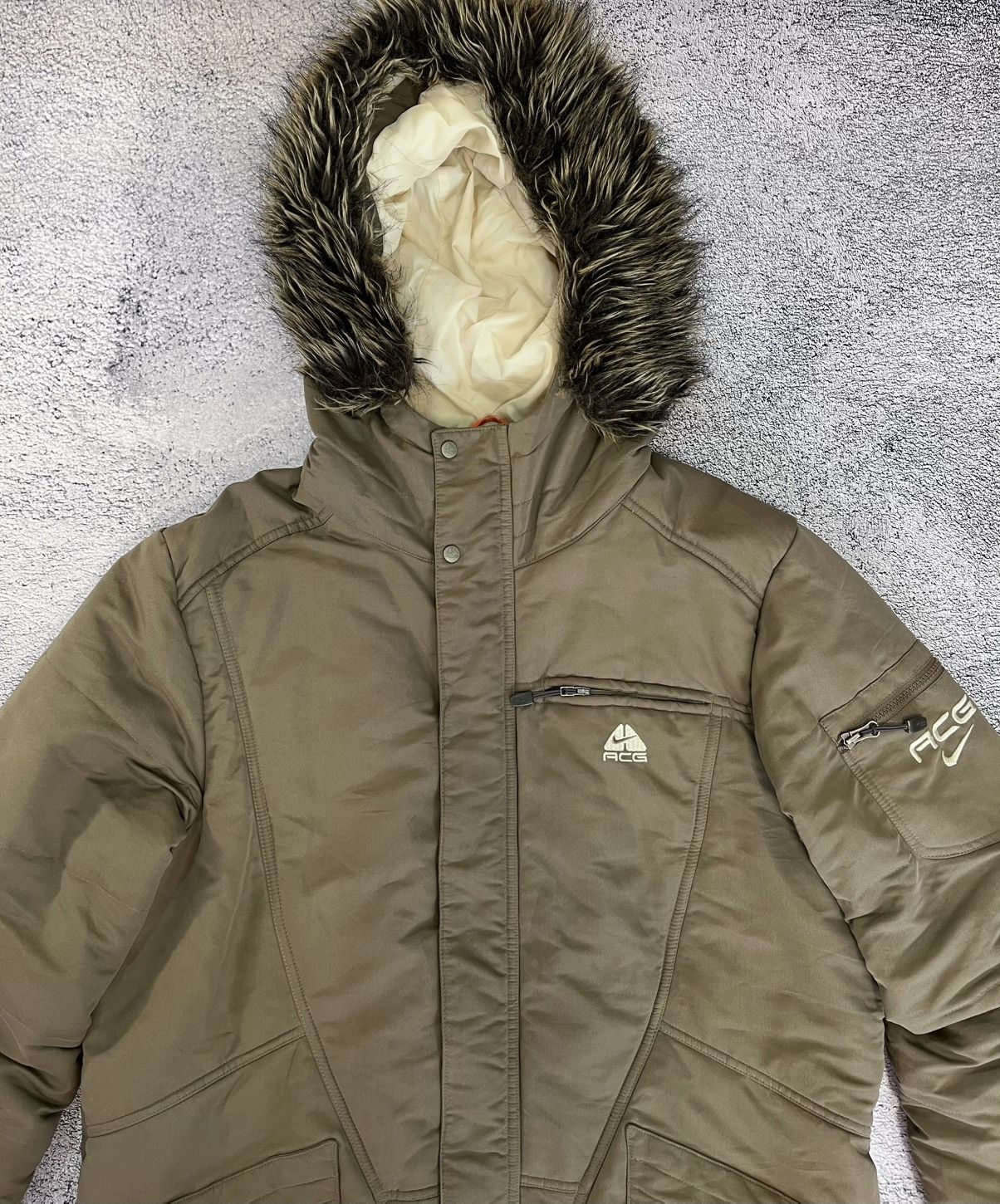 Nike ACG Vintage Nike ACG Parka Jacket Fur Hood Beige Winter Coat Size US M / EU 48-50 / 2 - 4 Thumbnail