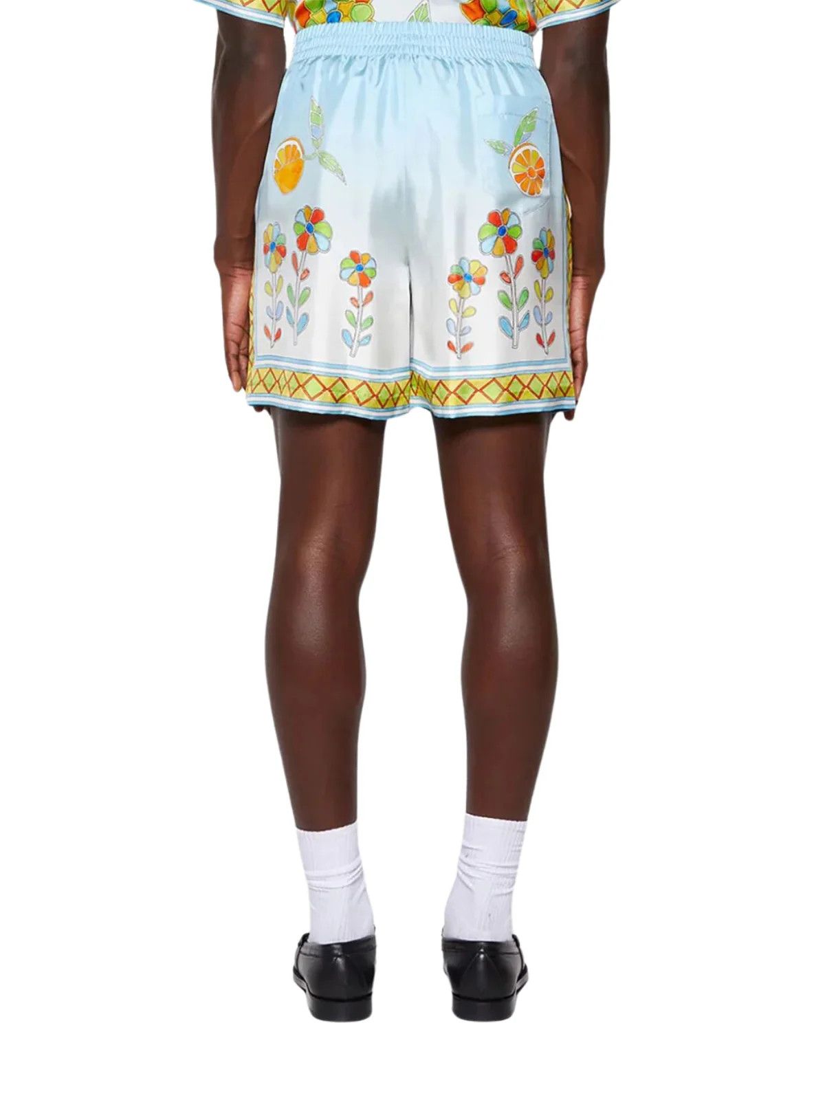 Casablanca o1mle0326 Drawstring Silk Shorts Yoruba Flowers Size US 28 / EU 44 - 2 Thumbnail
