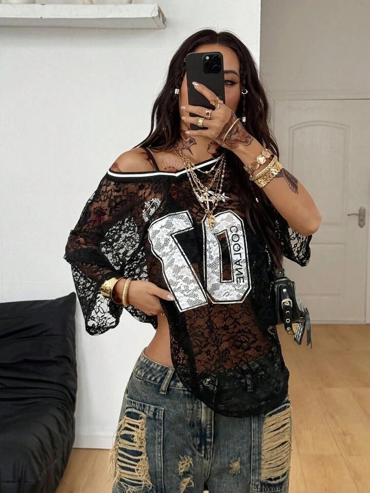 Other 07 Coolane Lace Top Sexy Jersey Size ONE SIZE - 9 Thumbnail