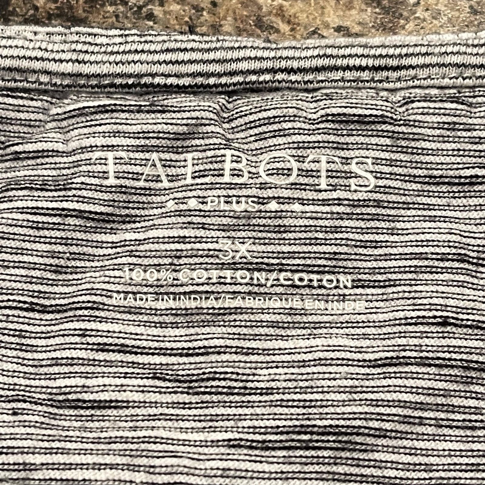 Other Talbots Top 3/4 Sleeve Crochet Boho Minimalist Stripe 3X Size 3XL / US 20-22 - 3 Thumbnail