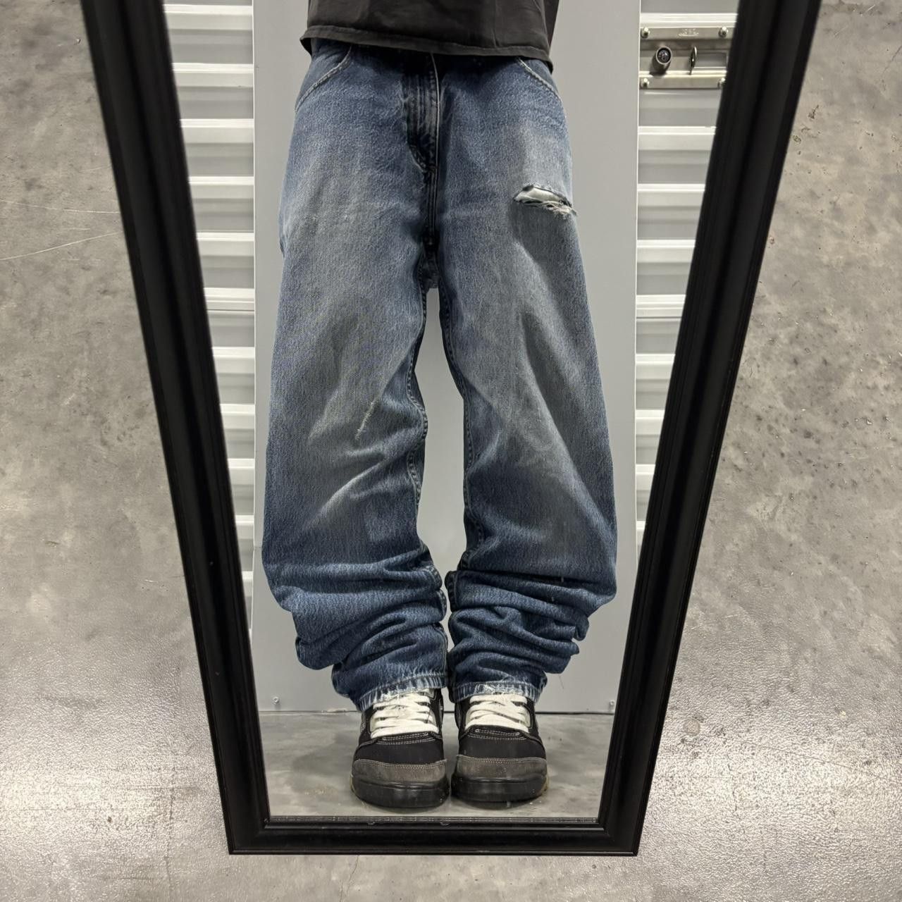 Japanese Brand × Vintage Crazy Vintage Y2K/2000s Grunge Faded Wash Distressed Denim Jeans! Size US 32 / EU 48 - 1 Thumbnail