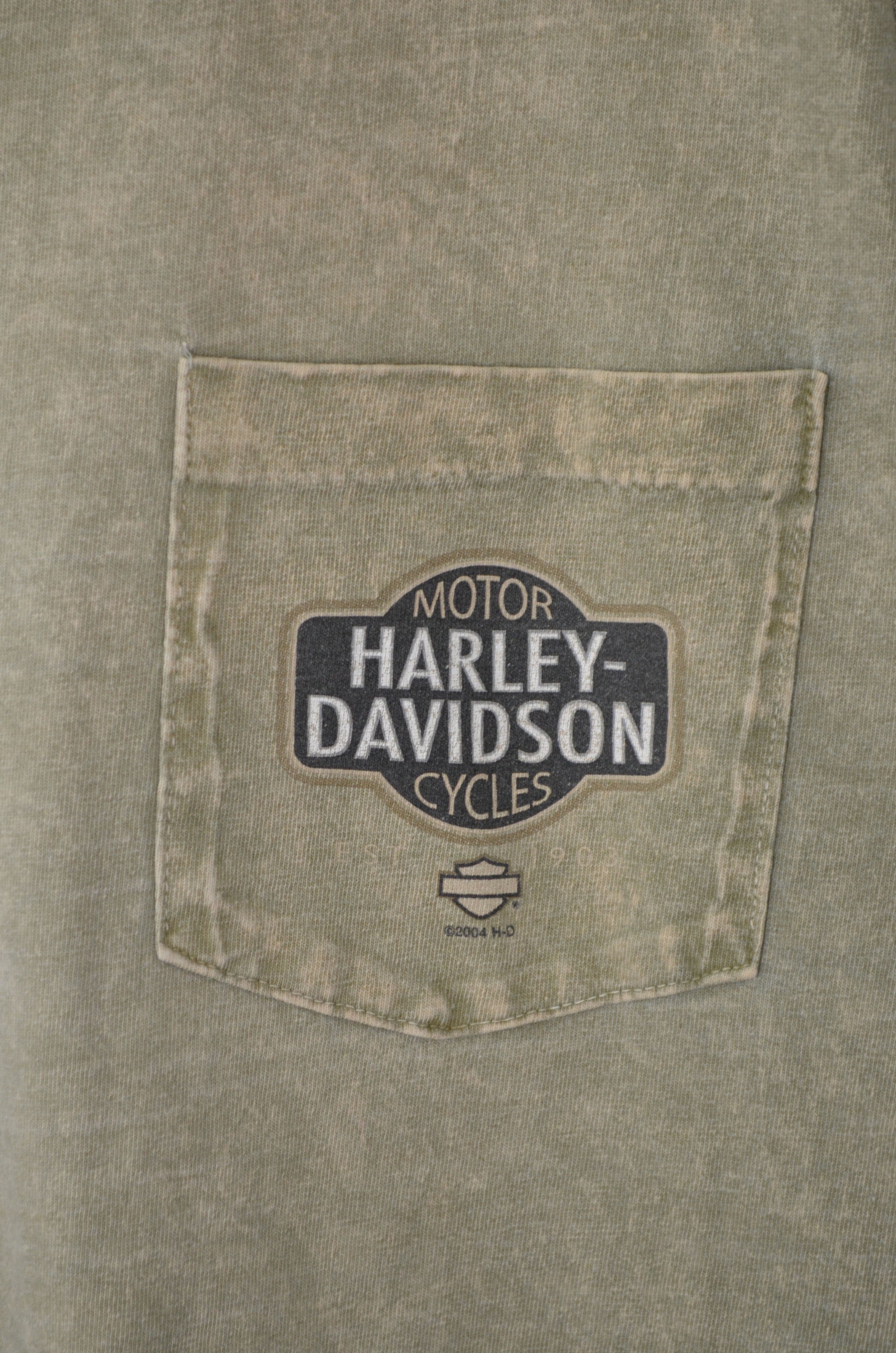 Harley Davidson × Vintage Harley Davidson Khaki Big Logo T Shirt Sz L 2004 Made in USA Size US L / EU 52-54 / 3 - 4 Thumbnail