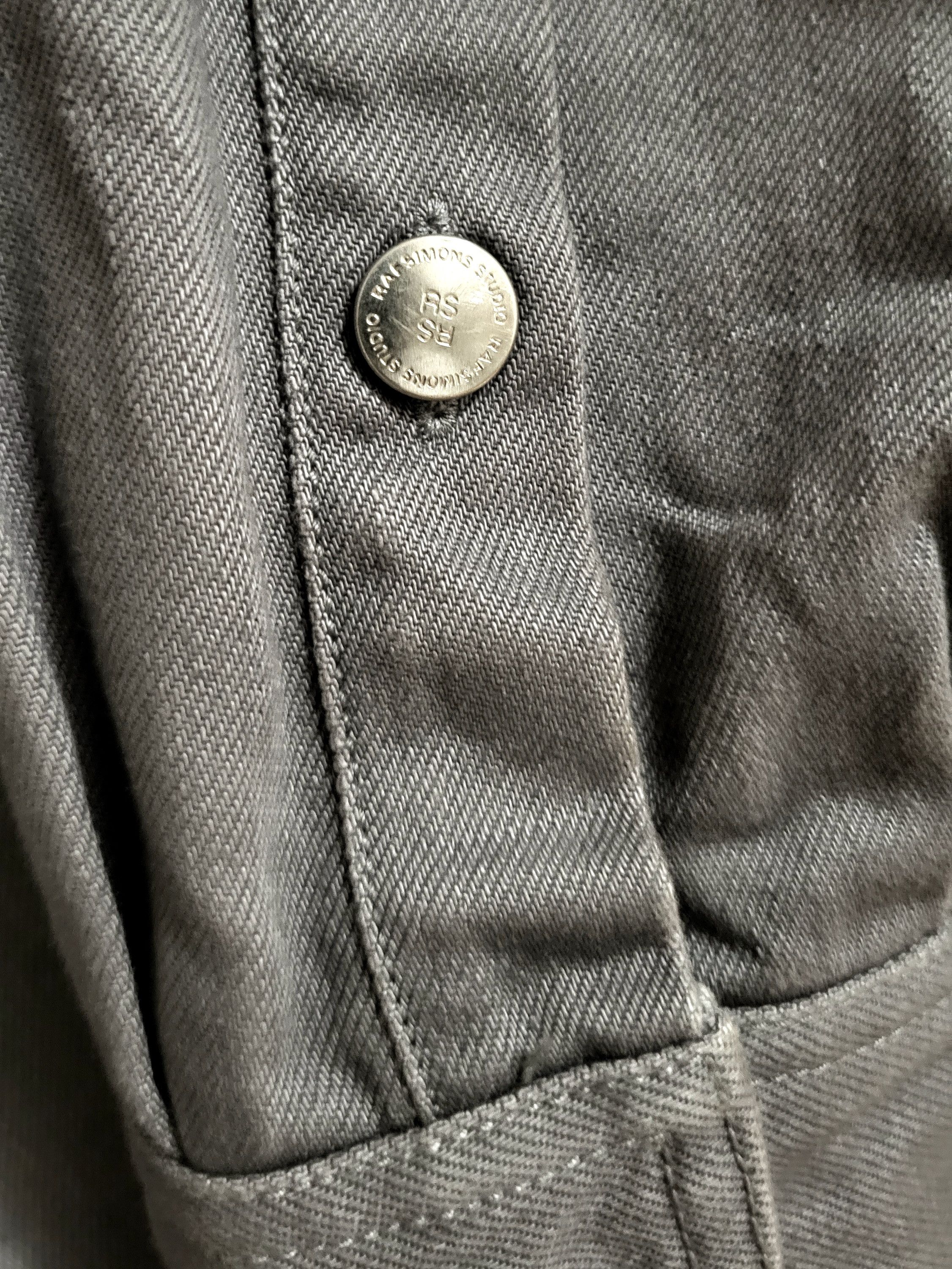 Raf Simons Oversized Grey Leather Patch Denim Jacket Size US S / EU 44-46 / 1 - 5 Thumbnail