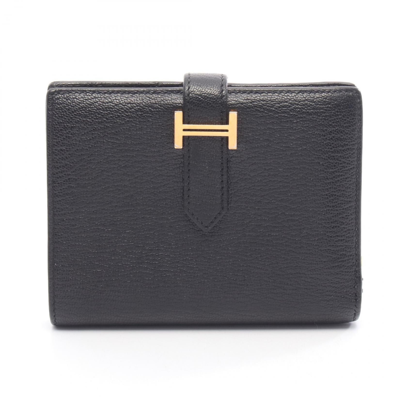Hermes Hermes Hermes Bearn Compact Chevre Wallet Leather Short Wallet C DUTY FREE for USA Size ONE SIZE - 1 Thumbnail