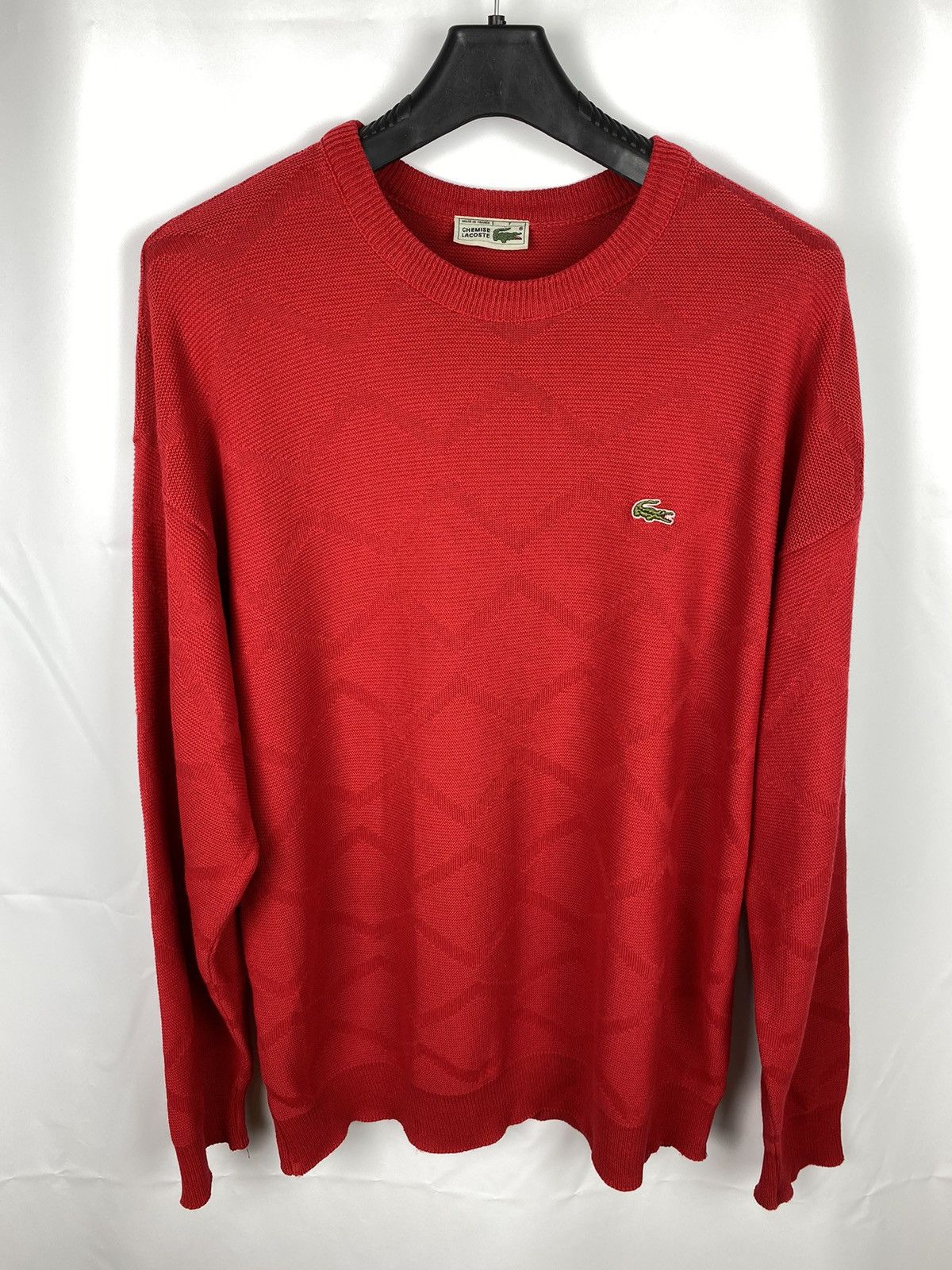 Lacoste Chemise Vintage Knit Sweater Structured size 7