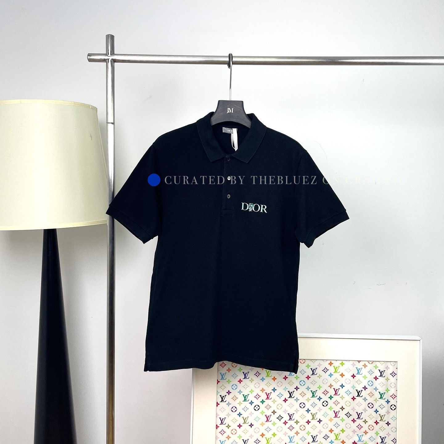 Dior Black Floral Logo Polo Shirt Size US M / EU 48-50 / 2 - 1 Thumbnail