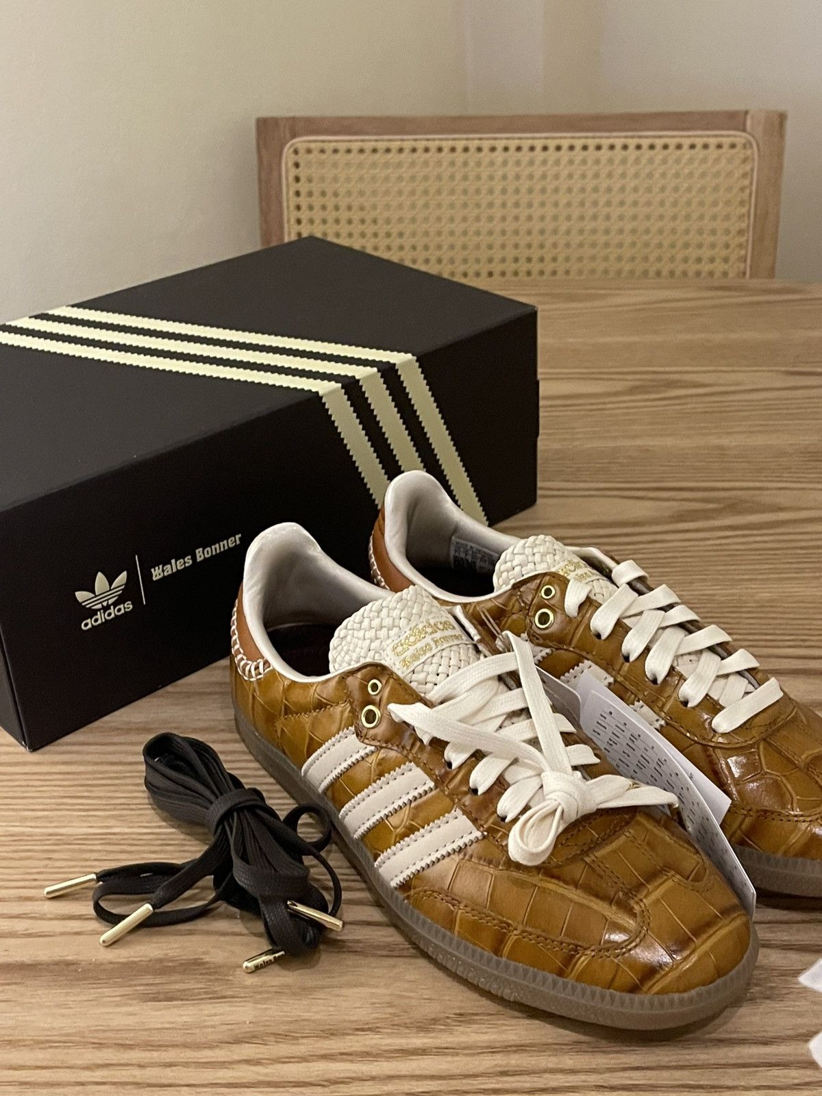 [ADIDAS]★Adidas x Wales Bonner Samba Brown Ecru Tint★ adidas Wales Bonner x Samba Ecru Tint Yellow for Sale