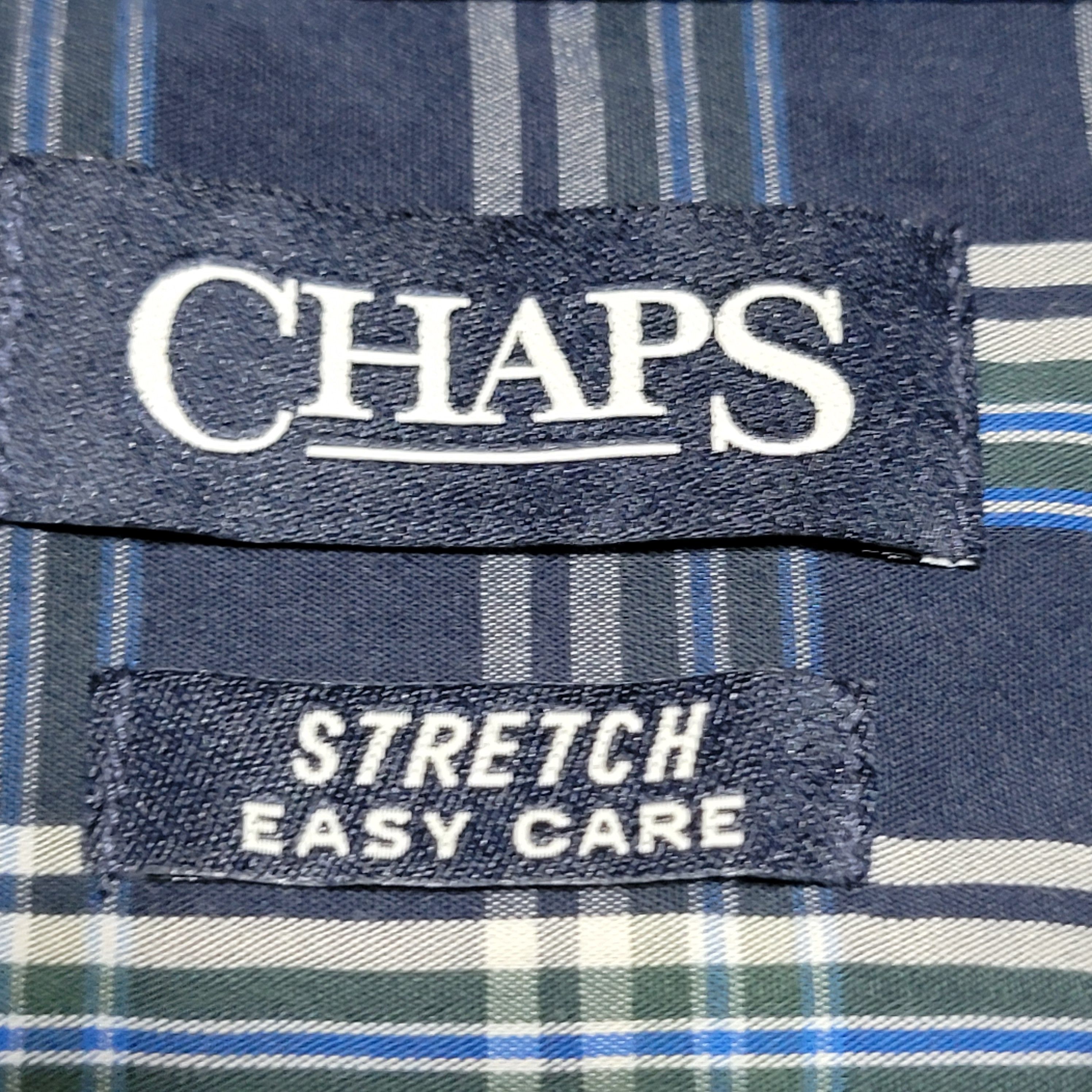 Chaps Chaps Stretch LS Blue Plaid Full Button Shirt - Size 2XLT Size US XXL / EU 58 / 5 - 4 Thumbnail