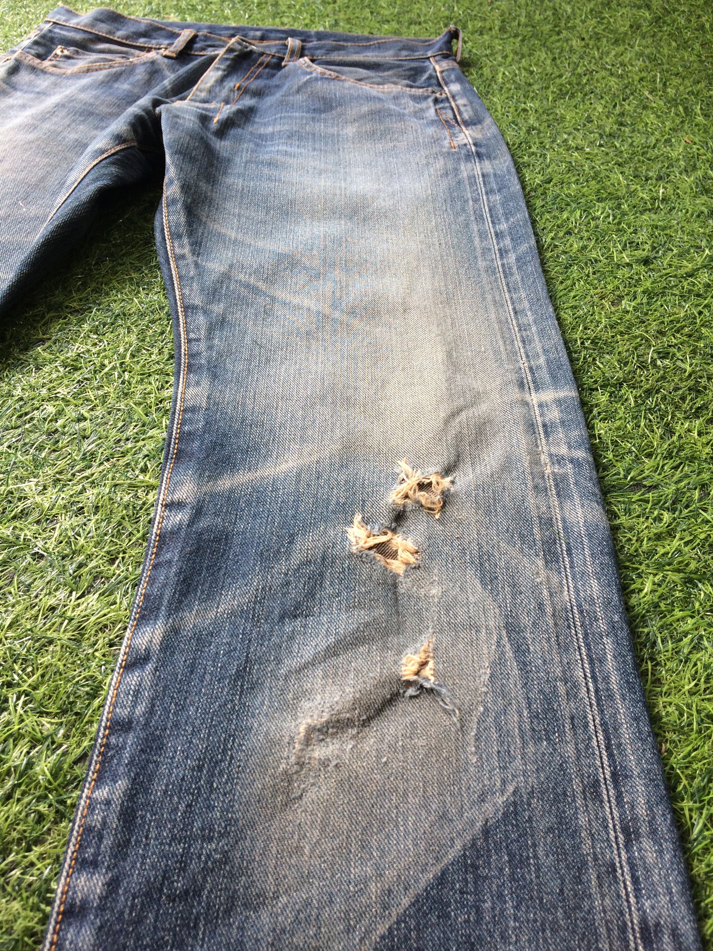 Japanese Brand Distressed Japanese Selvedge Denim #D-679 Size US 30 / EU 46 - 7 Thumbnail