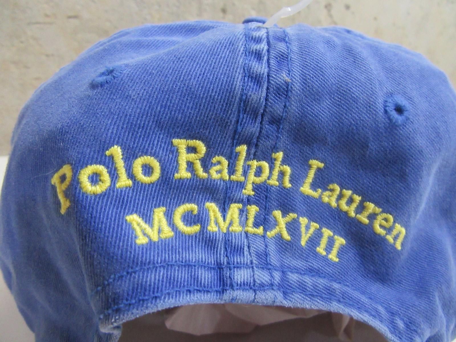 Polo Ralph Lauren Polo Ralph Lauren Mens Ball Cap Hat Distressed Blue NWOT Size ONE SIZE - 4 Thumbnail