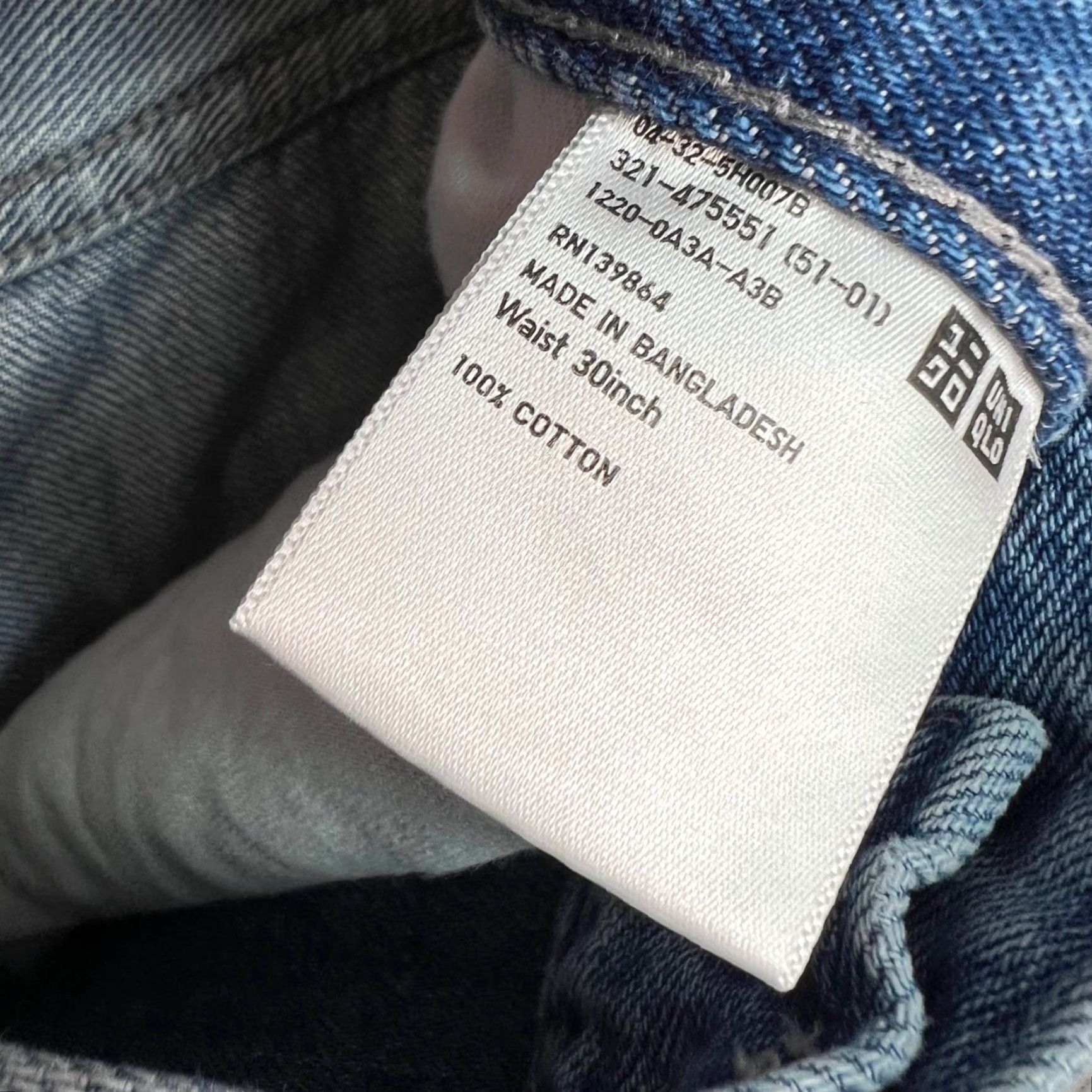 Uniqlo Uniqlo Mens Size 30 Cropped Blue Straight Leg Denim Jeans 100% Cotton Size US 30 / EU 46 - 4 Thumbnail