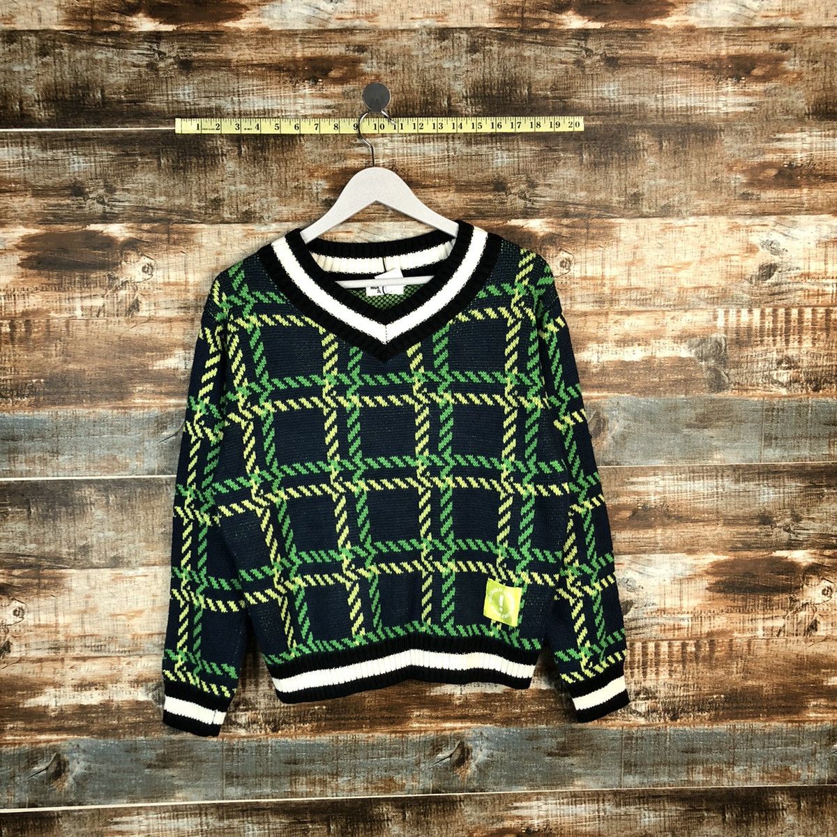Homespun Knitwear × Michiko Koshino London Michiko London suprise Green checkered Knitwear #A1719 Size M / US 6-8 / IT 42-44 - 1 Thumbnail