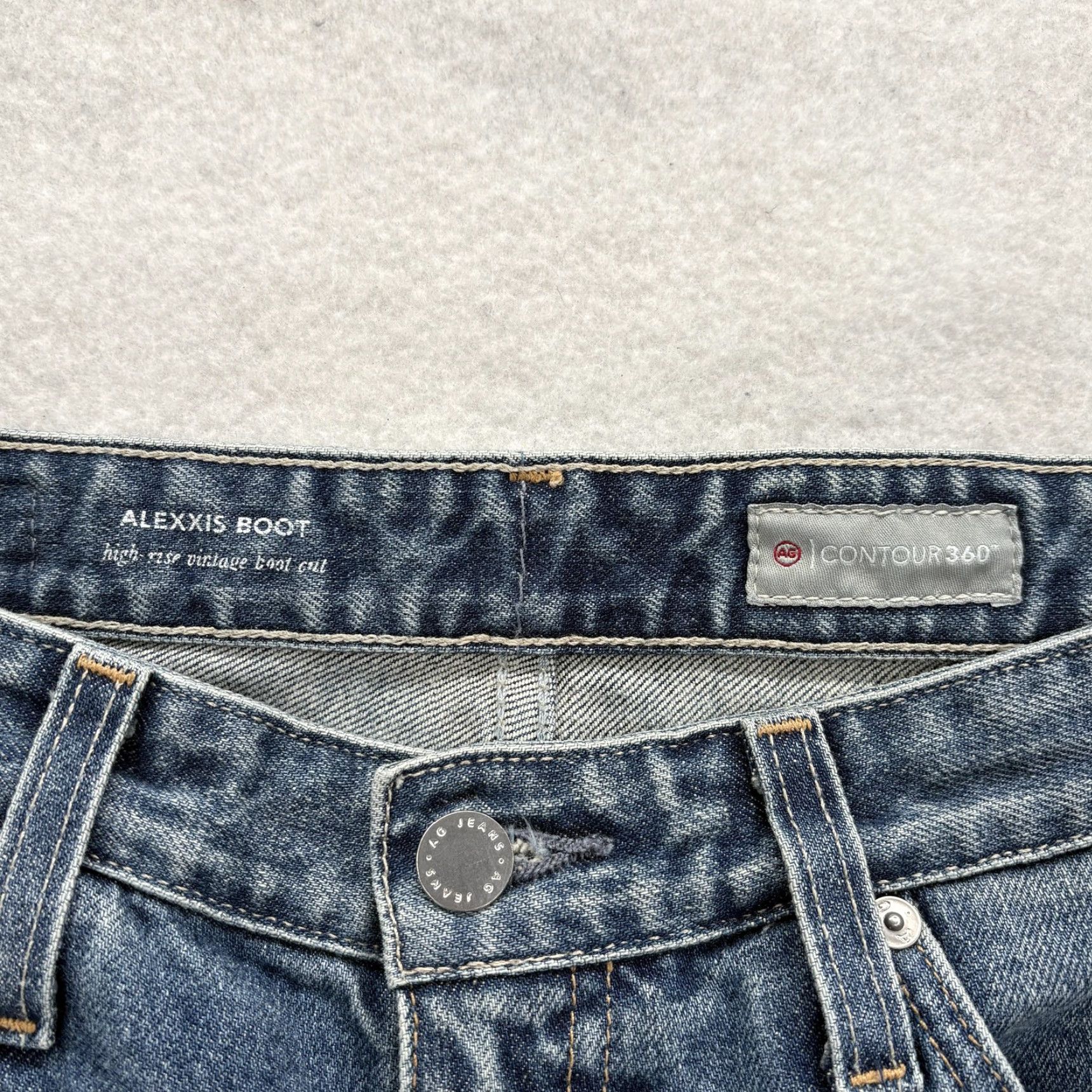 Vintage AG Adriano Goldschmied Jeans Womens High Rise Bootcut 28 Blue 5-Pocket Distressed Stretch Denim Length 33in Vintage? No Size 28" / US 6 / IT 42 - 4 Thumbnail