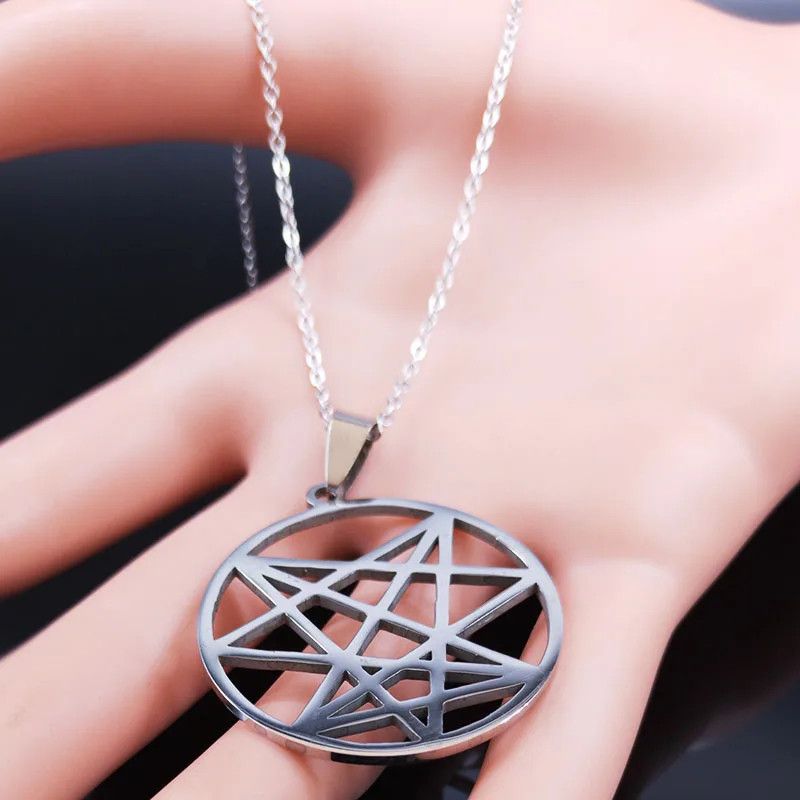 Jewelry Nine Angles Satan Hidden Pendant Necklace Emblem Talisman Size ONE SIZE - 2 Thumbnail