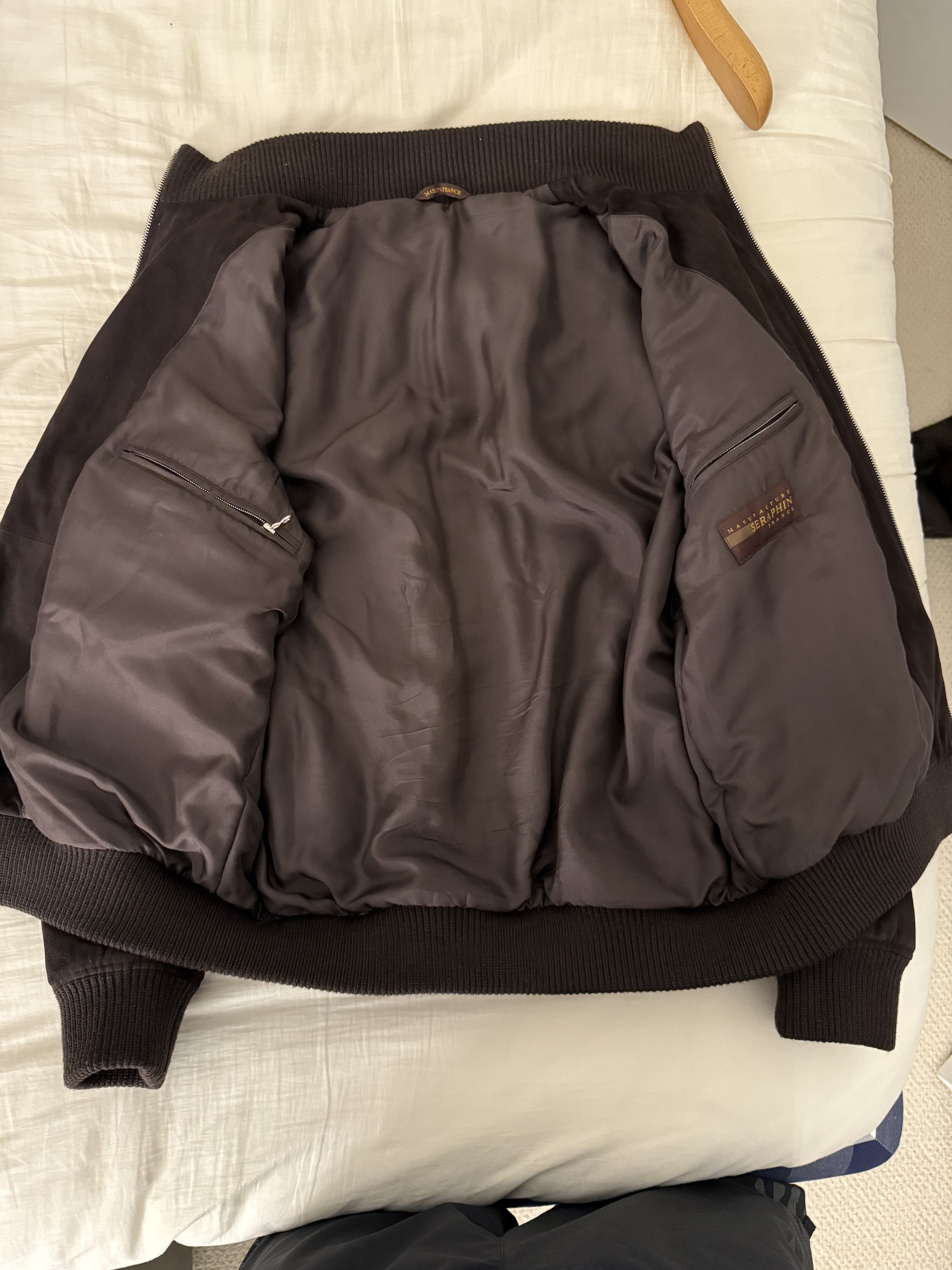 SERAPHIN Dark brown suede bomber jacket Size US L / EU 52-54 / 3 - 7 Thumbnail