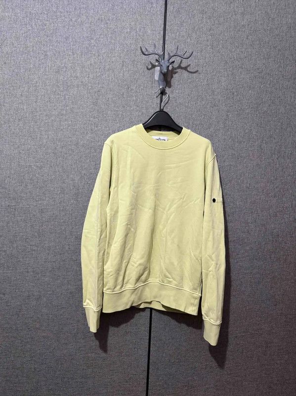 Stone Island Stone Island Yellow Cotton Embroidered Logo Sweatshirt 0089 Size US S / EU 44-46 / 1 - 1 Thumbnail