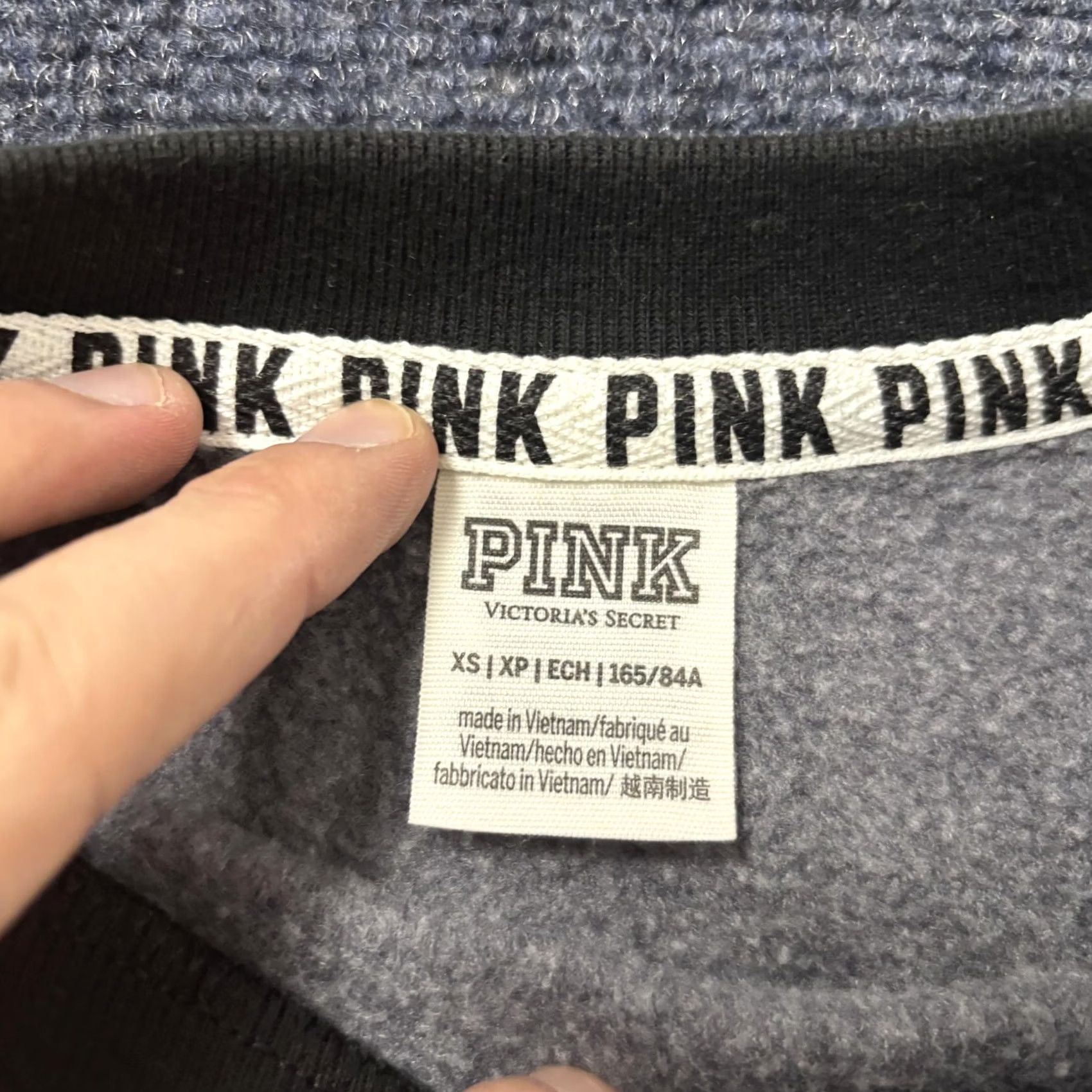 Pinko PINK Victoria's Secret Sweatshirt Womens XS Gray Camo Logo Fleece Pullover Size XS / US 0-2 / IT 36-38 - 2 Thumbnail