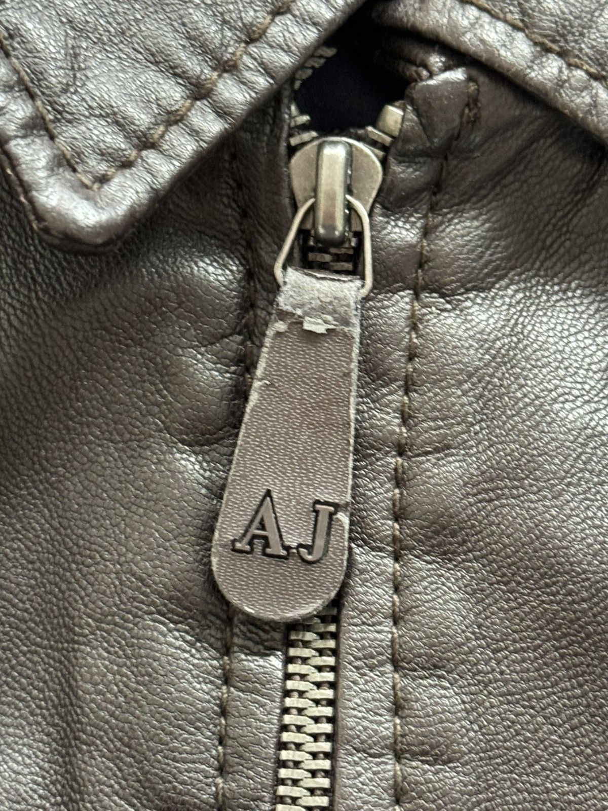 Other Armani Jeans Leather Blouson Jacket 100% Sheep Leather Zip Size US M / EU 48-50 / 2 - 12 Thumbnail