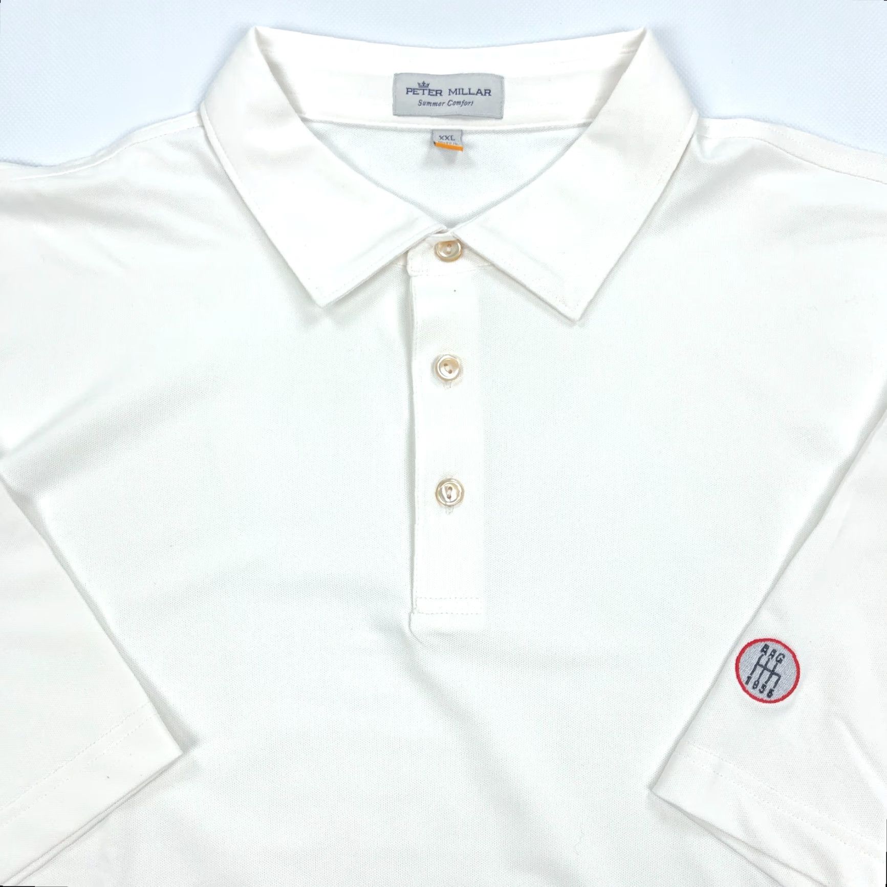 Peter Millar Peter Millar Polo Shirt Men 2XL White Summer Comfort Golf Sports Crown Sport Short Sleeve Polyester Spandex Size US XXL / EU 58 / 5 - 2 Thumbnail