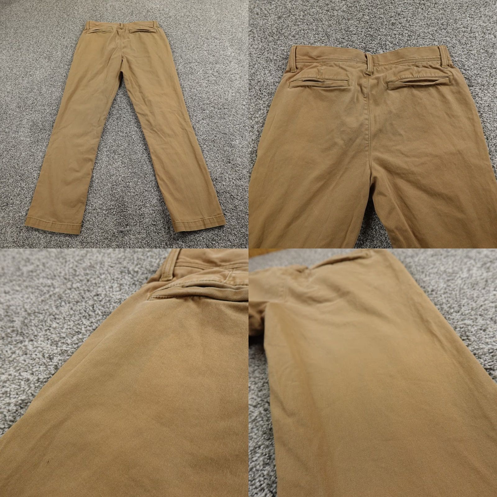 Vintage Urban Pipeline Pants Slim Straight Brown Khaki 30x30 Mens Chino Stretch Front Flat Front 30in Inseam Slim Fit Casual Workwear Size US 30 / EU 46 - 10 Thumbnail
