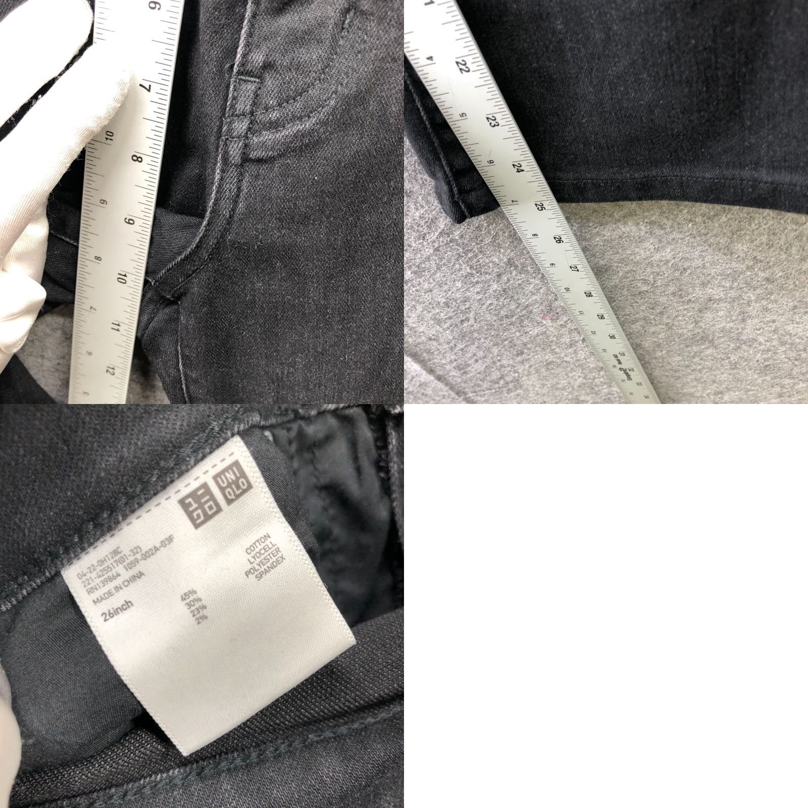 Uniqlo Uniqlo Pants Womens 25 Black High Rise Flare Ankle Cropped Stretch Slim Size 42" / US 20 - 8 Thumbnail