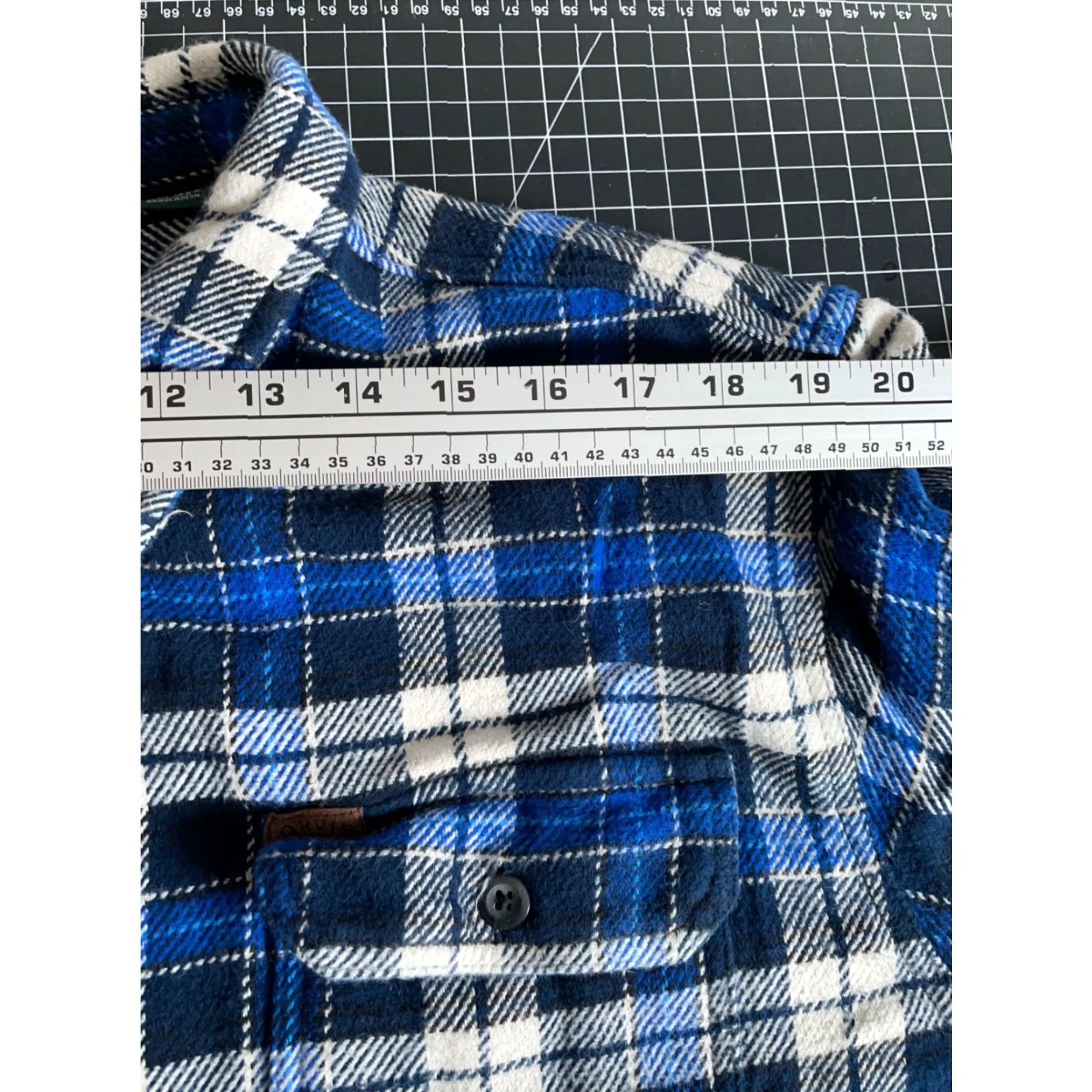 Orvis Orvis Shirt Jacket 2XL Heavyweight Flannel Blue Plaid Shacket Work Casual Long Sleeve Button-Up Pocket Mens Retro 90s Grunge Hipster Size US XXL / EU 58 / 5 - 7 Thumbnail