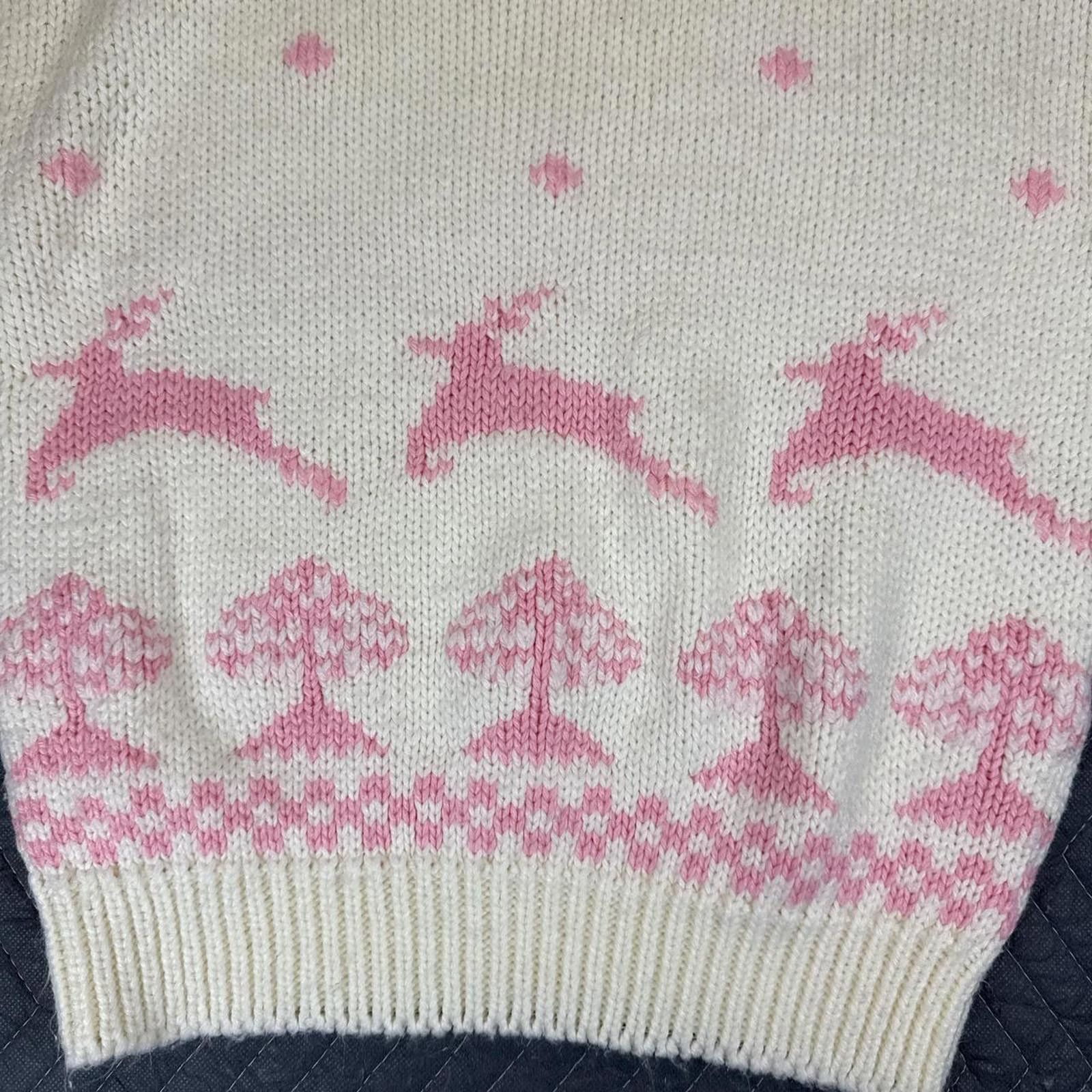 Other Vintage knit sweater with pink motif details. Size S / US 4 / IT 40 - 2 Thumbnail