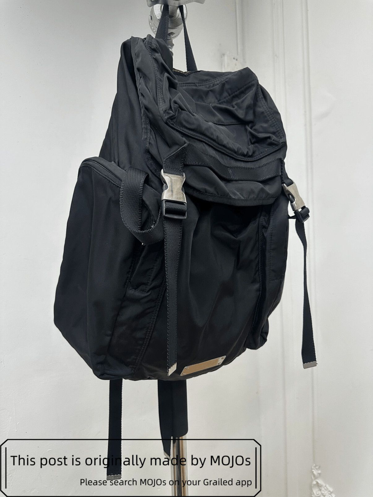 Prada Prada Nylon Metal Label & Buckle Backpack mojos1734 Size ONE SIZE - 3 Thumbnail