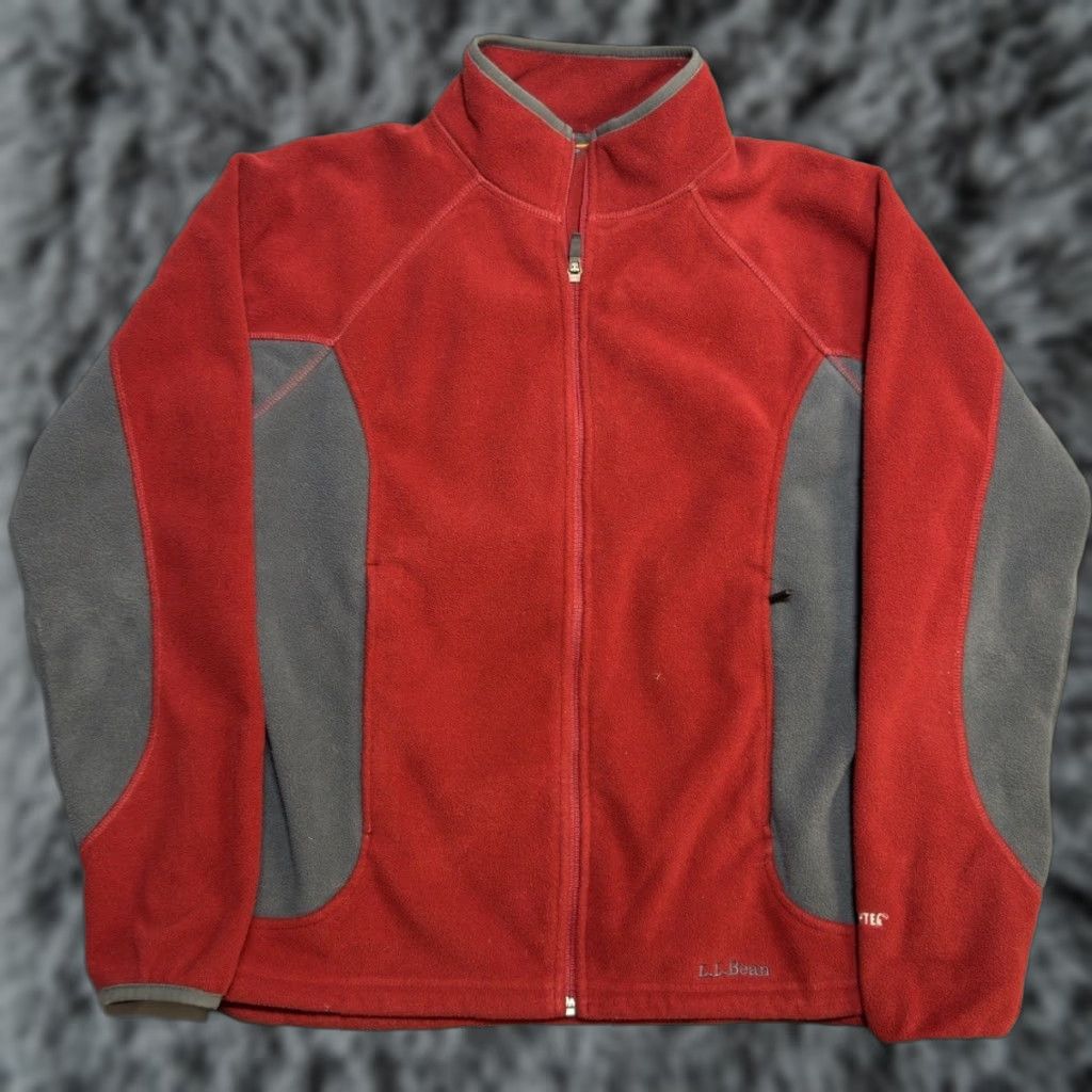 Vintage LL bean Polartec Fleece Jacket Heavyweight Wind Resistant Red Women's L Jacket Size L / US 10 / IT 46 - 1 Thumbnail