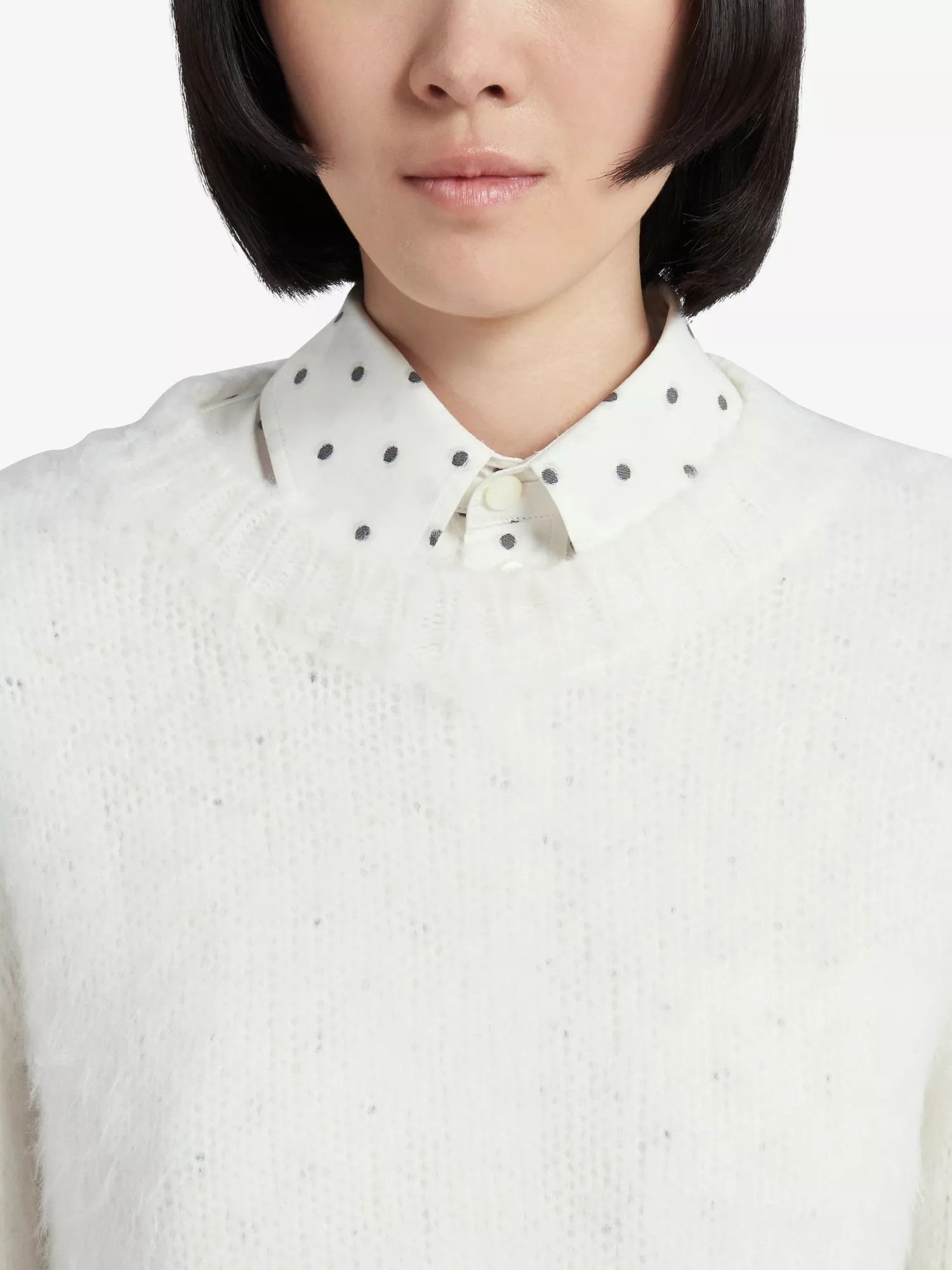 Marni o1w1db10824 Brushed Round-neckline Sweater in White Size S / US 4 / IT 40 - 5 Thumbnail