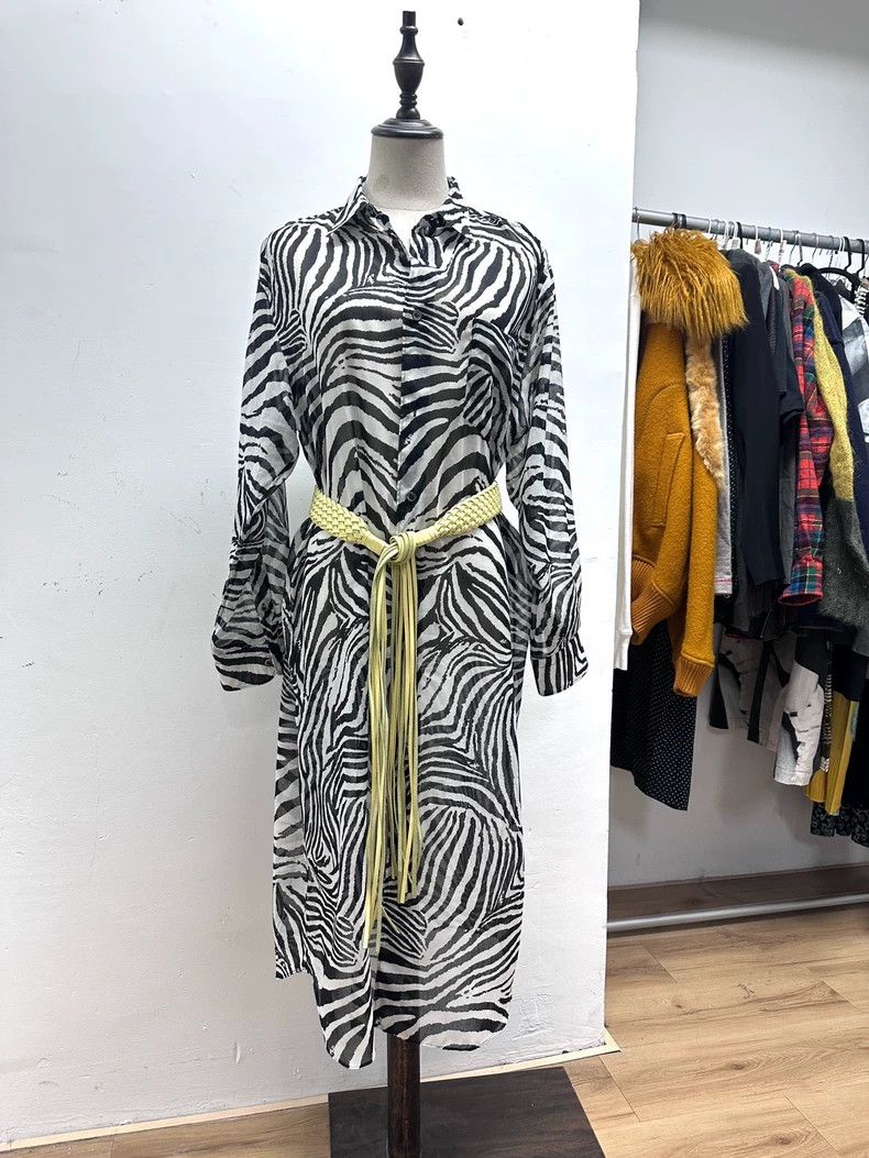 Junya Watanabe Zebra-print silk long shirt 2501-Nextarrow