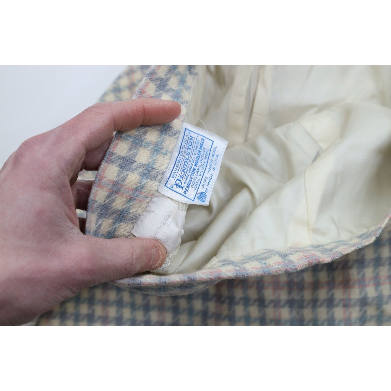 Pendleton Vintage 70s Pendleton Virgin Wool Houndstooth Skirt Size 40" / US 18 - 5 Thumbnail