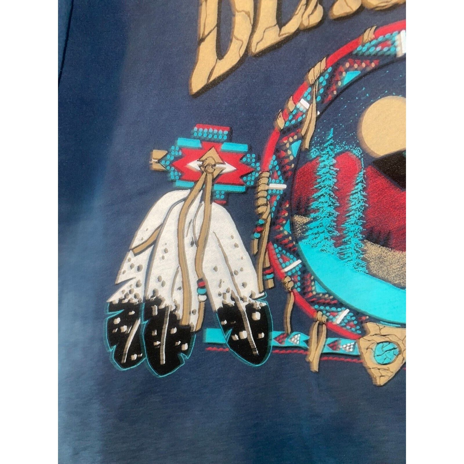 Jerzees Vintage South Dakota Shirt Black Hills VTG Blue Stained 90s Size US M / EU 48-50 / 2 - 5 Thumbnail