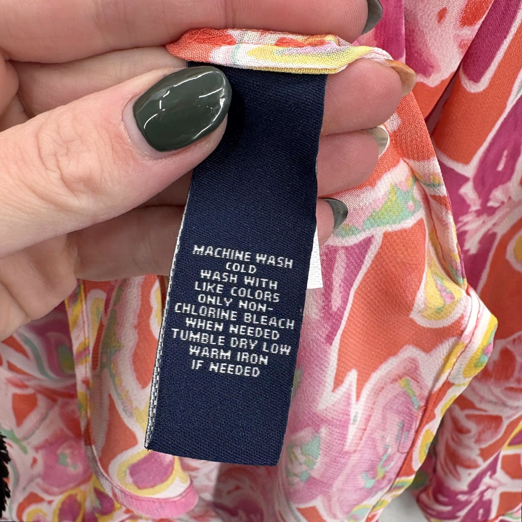 Chaps Chaps Shirt Womens 2X Plus Orange Pink Floral Button Front Long Sleeve Top Boho Size XXL / US 16-18 / IT 52-54 - 6 Thumbnail