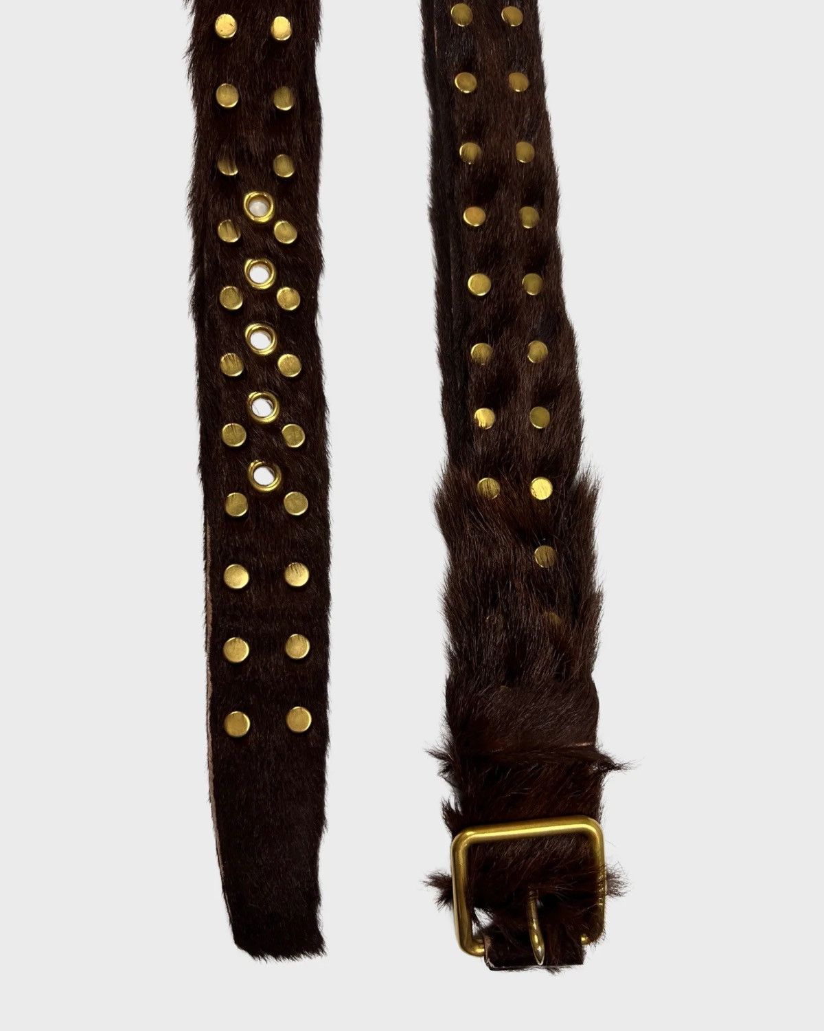 image of Prada Ponyhair Belt Brown Sz:95, Men's (Size 38)