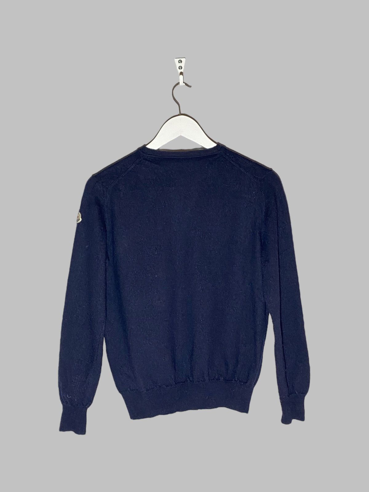 Moncler Moncler Navy Blue Wool Sweater Patch Logo Size US XS / EU 42 / 0 - 3 Thumbnail