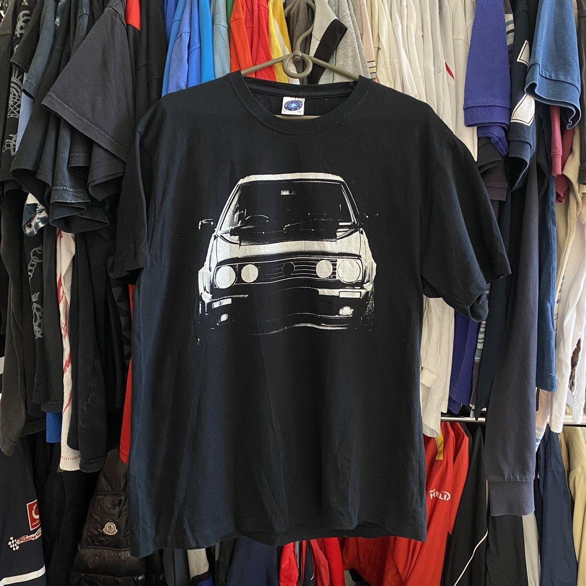 Vintage Vintage Volkswagen Big Graphic Logo Black racing tee Size US L / EU 52-54 / 3 - 1 Thumbnail