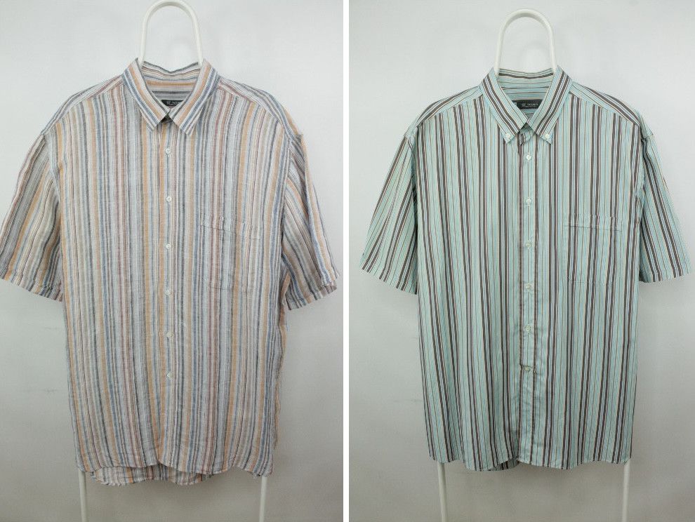 Other Two Shirts x2 Giovanni Taccaliti S/S Linen / Cotton Men's Size US XXL / EU 58 / 5 - 1 Thumbnail