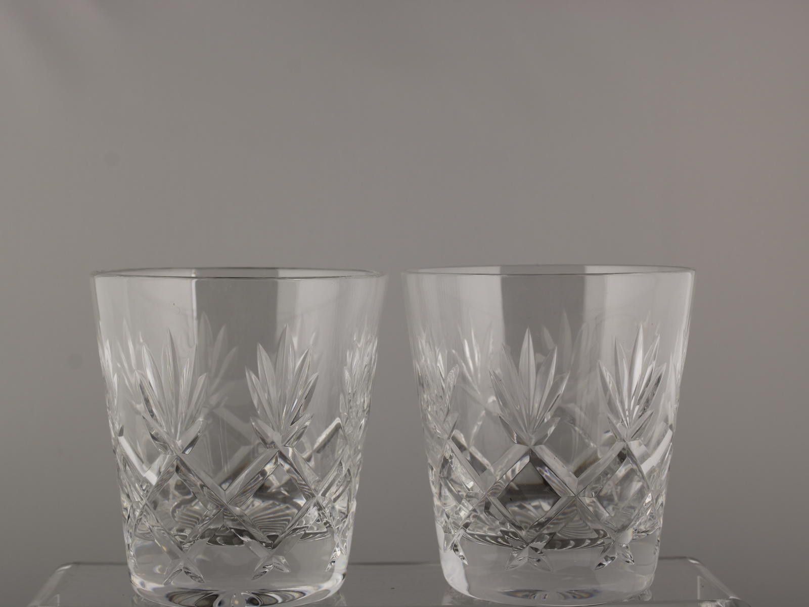 The Unbranded Brand Lead Crystal Cut Glass Set Of 2 Tumblers 4" Size ONE SIZE - 2 Thumbnail