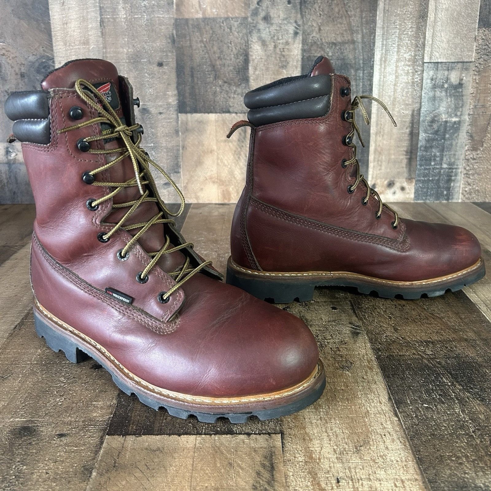Red Wing Red Wing 1201 EH Lace Up Waterproof Work Boots Mens 9.5 EE Size US 9.5 / EU 42-43 - 2 Thumbnail