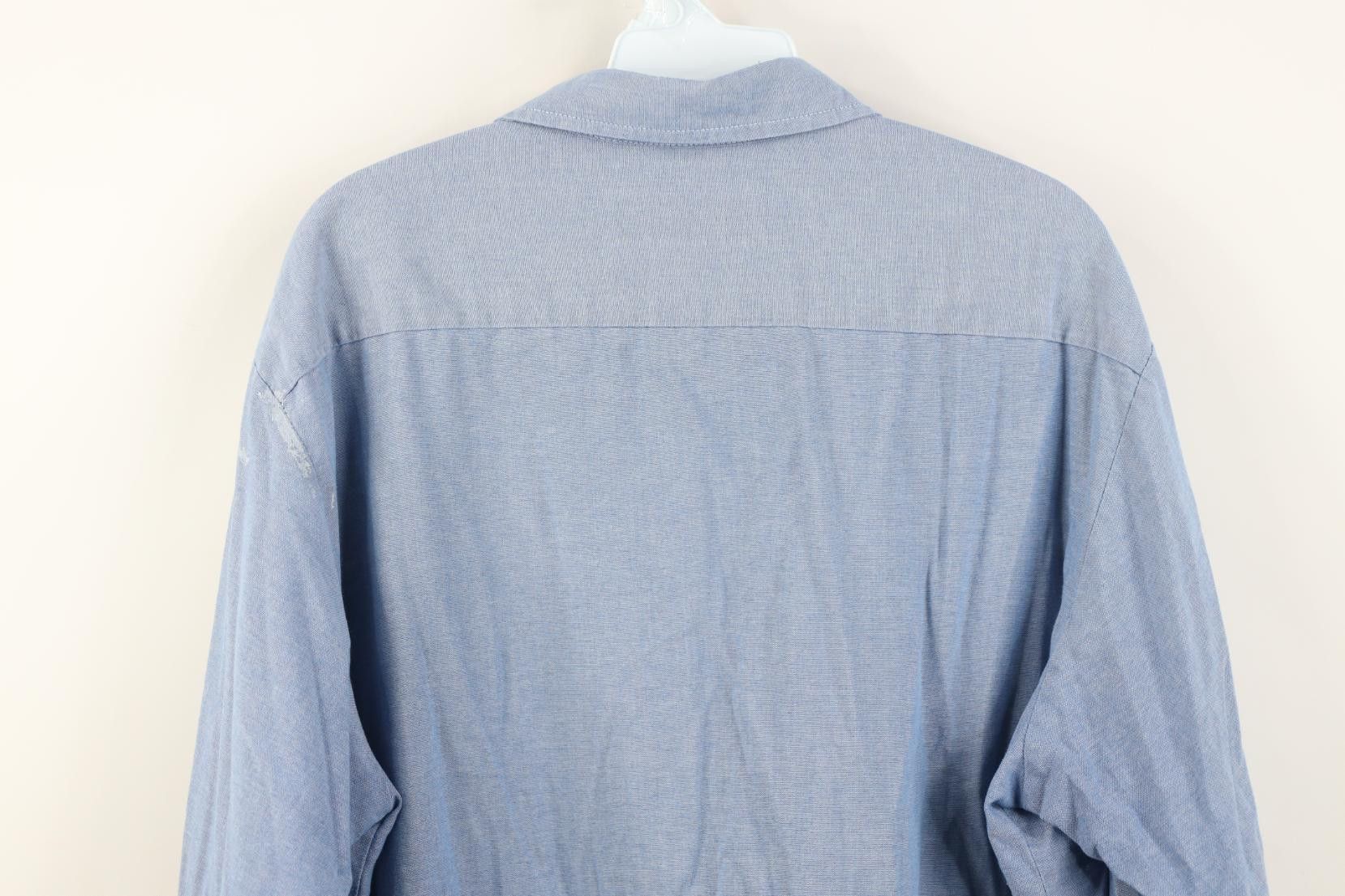 Vintage Vintage 90s Streetwear Workwear Collared Button Shirt Blue Size US XL / EU 56 / 4 - 12 Thumbnail