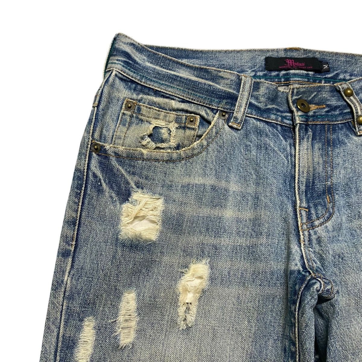 Le Grande Bleu (L.G.B.) Midas Machiavel Hole Distressed Denim Flare Jeans Size US 29 - 4 Thumbnail