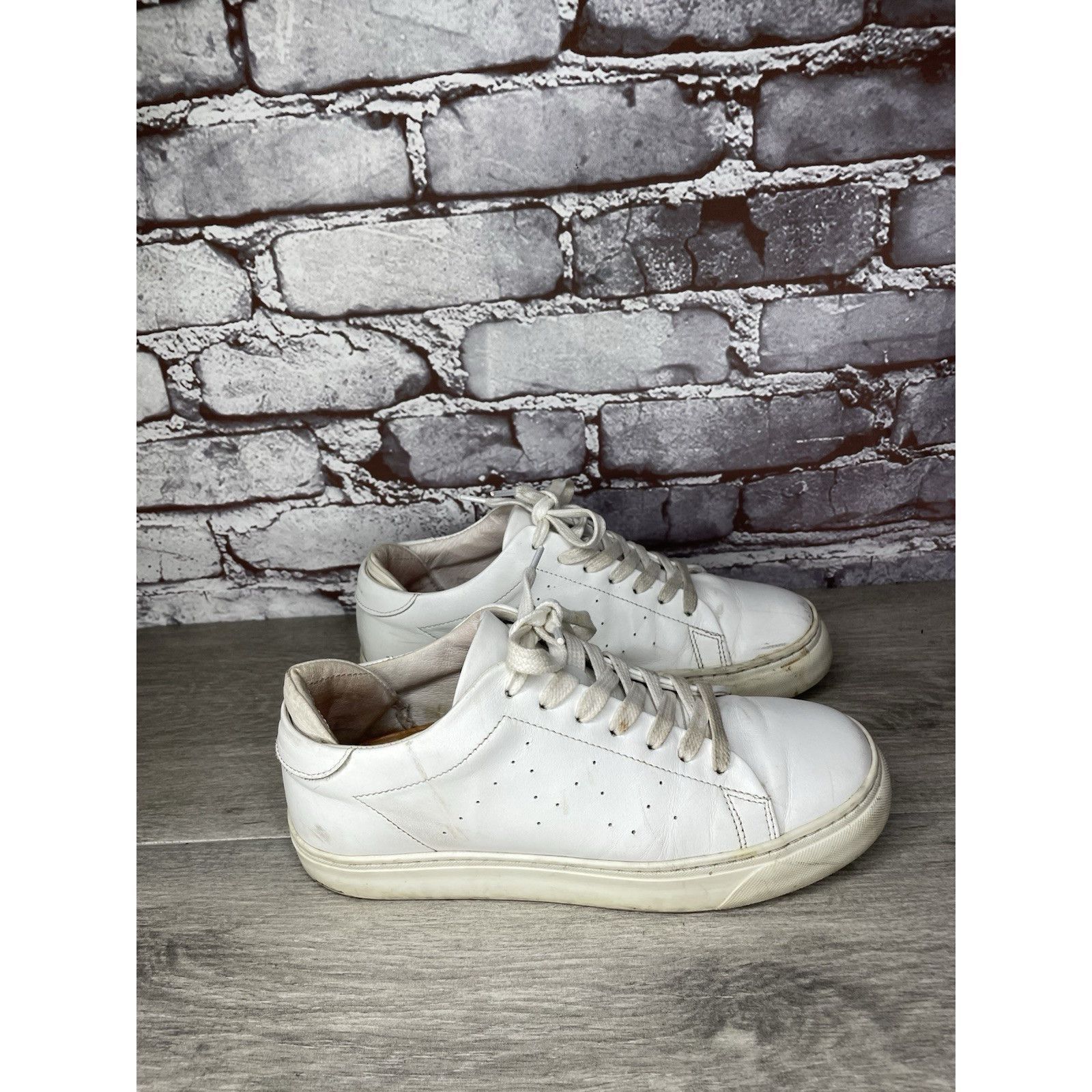 ALBA Alma Mater White Leather Lace Up Casual Sneakers Women’s Sz Size US 6.5 / IT 36.5 - 9 Thumbnail