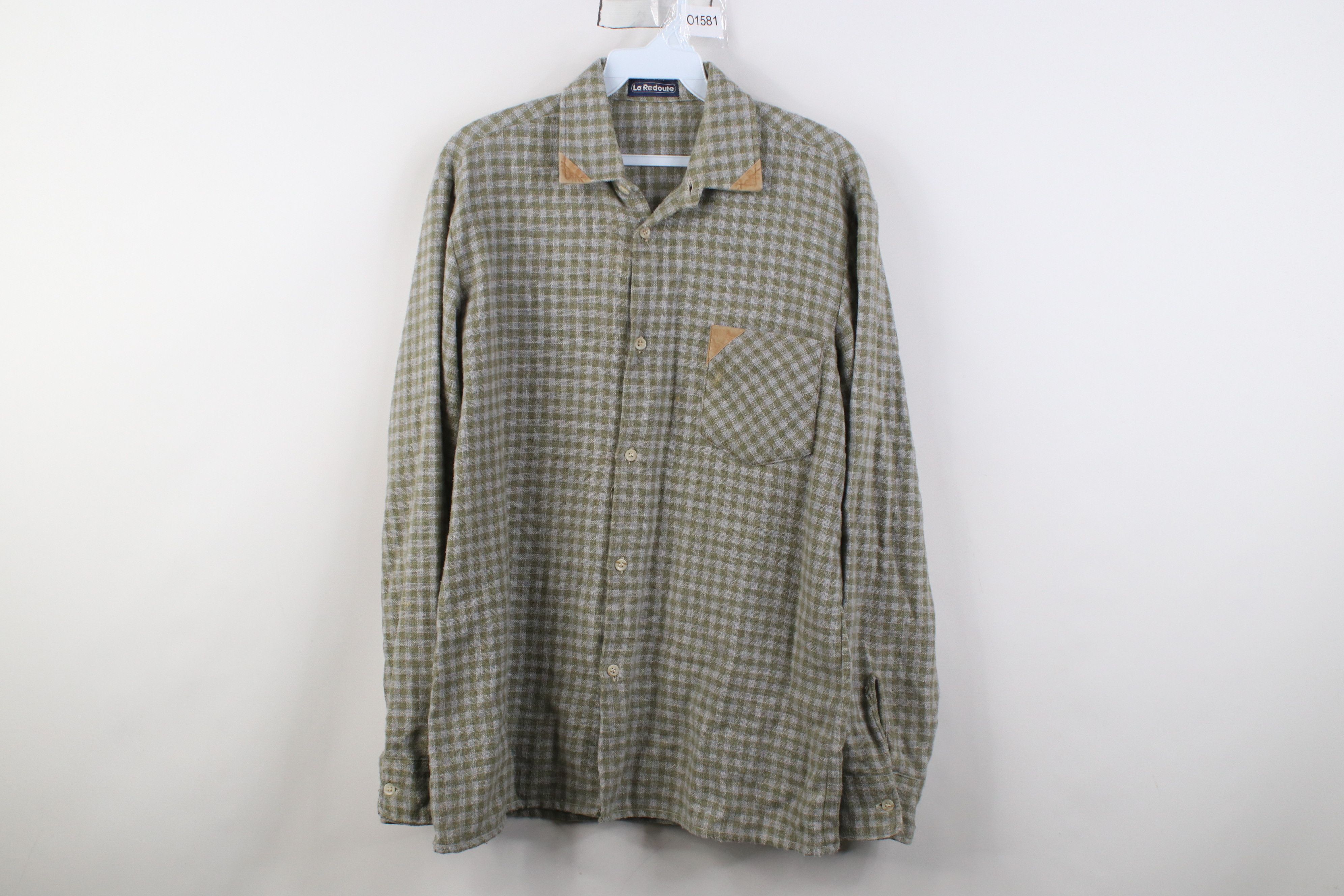 Vintage Vintage 70s Streetwear Knit Collared Button Shirt Plaid Size US S / EU 44-46 / 1 - 1 Thumbnail
