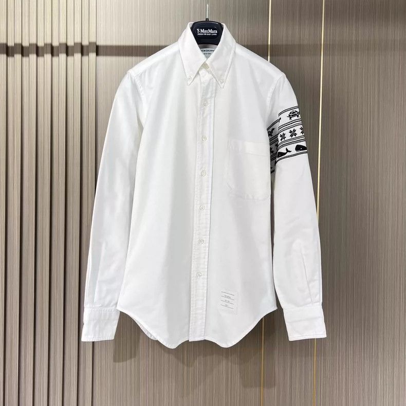 Thom Browne Thom Browne White Whale Embroidered Shirt - dmc Size US XS / EU 42 / 0 - 1 Thumbnail