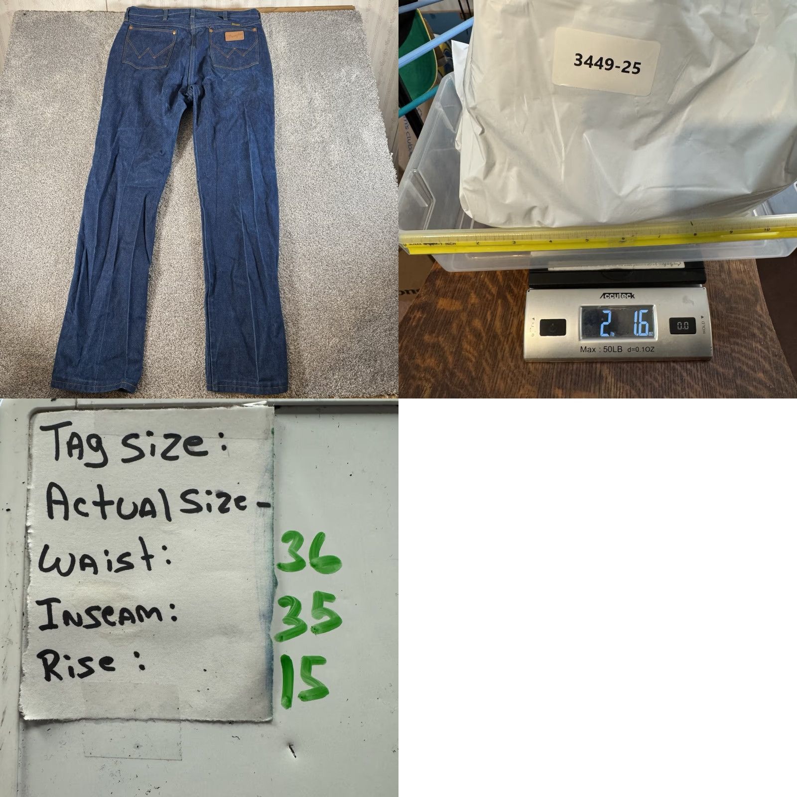 Wrangler VINTAGE Wrangler 36X35 Jeans Denim Blue Mens Regular Wide Straight Cowboy Western Workwear 90s 13MWZ Rodeo Cowboy Cut Pockets 90s Theme Size US 36 / EU 52 - 8 Thumbnail