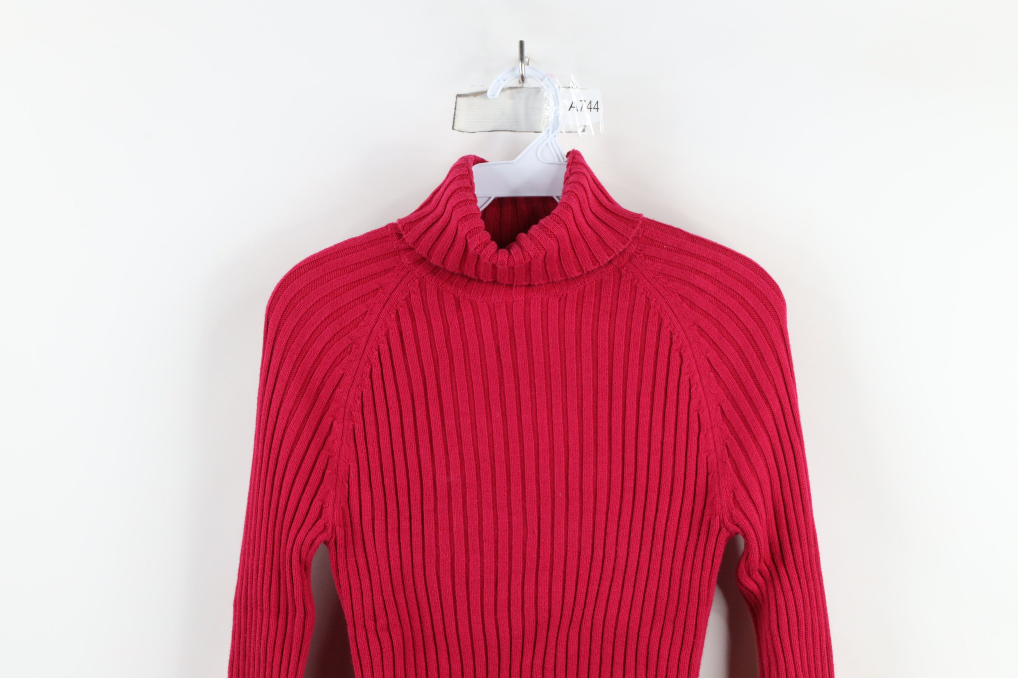 Guess × Vintage Vintage 90s Y2K Guess Cropped Ribbed Knit Turtleneck Sweater Size L / US 10 / IT 46 - 2 Thumbnail